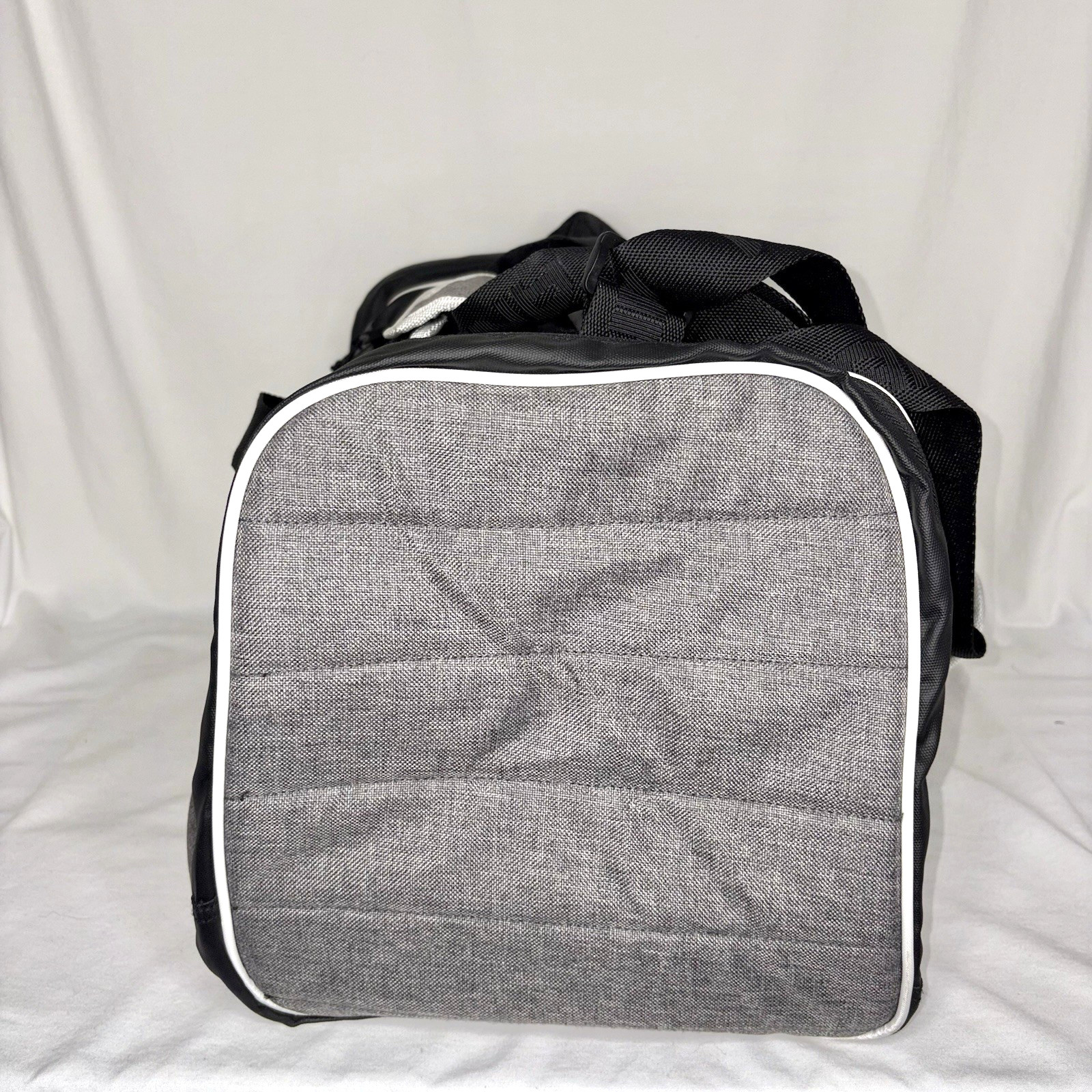 AND1 Duffle Bag Gray Black Shoulder Strap Gym Basketball Hoops Vintage