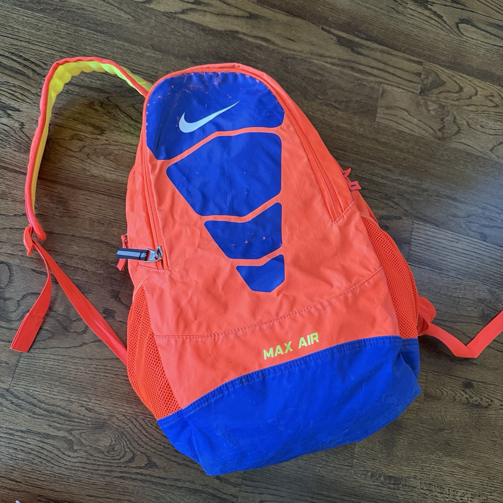 Nike Max Air Backpack Orange Blue Neon School Gym Travel Bag Unisex