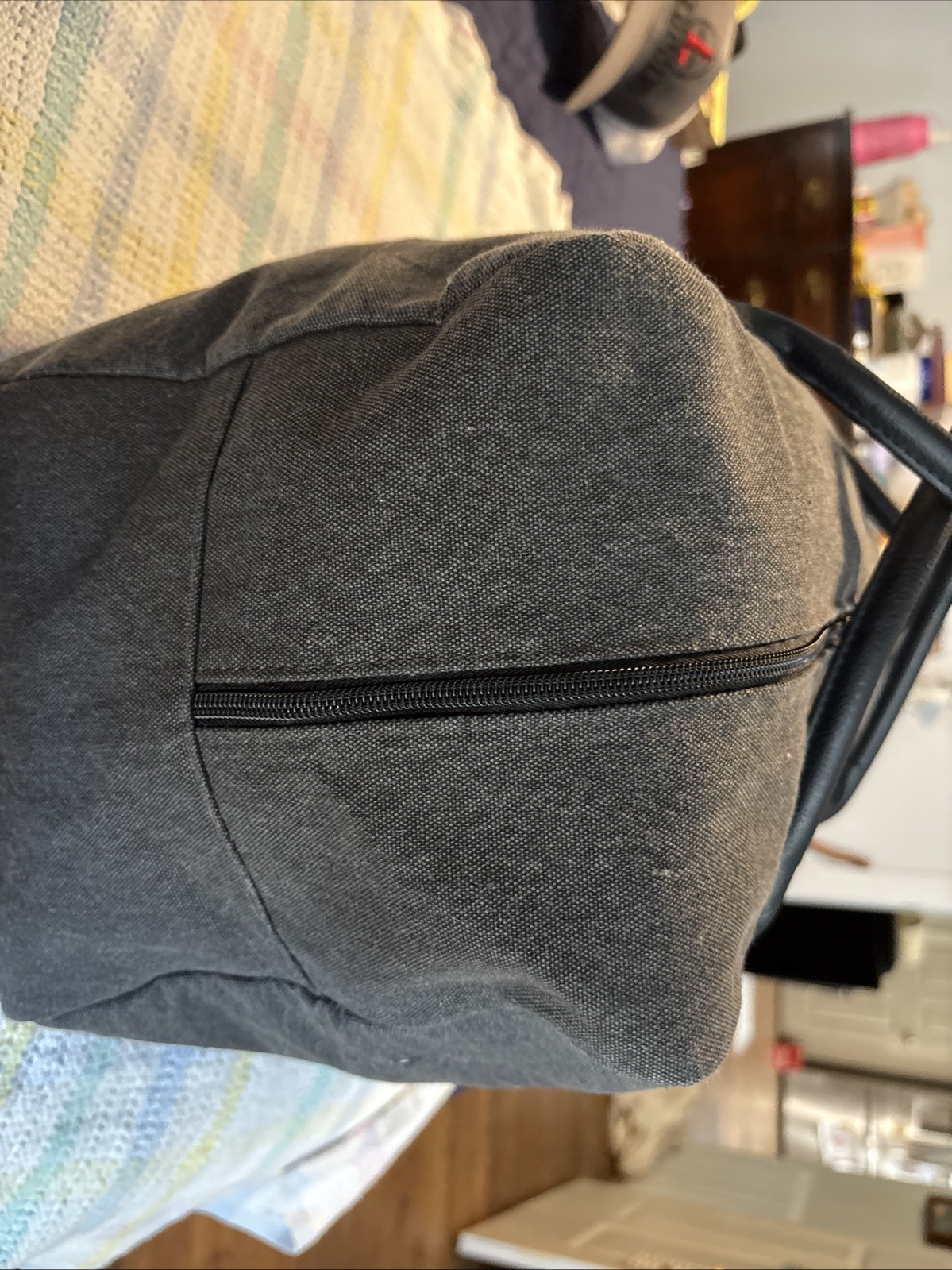 Duffle Bag John Varvotas Men’s Dark Gray Canvas Handled Weekender Gym Tote