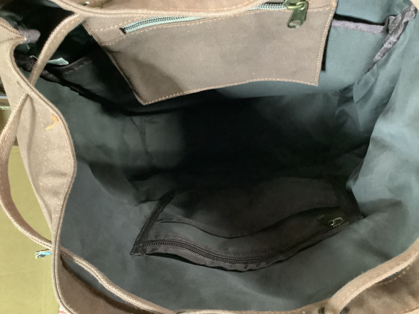 Augur Jans Brown Canvas Leather Backpack Rucksack Hiking Laptop Travel Bag Large