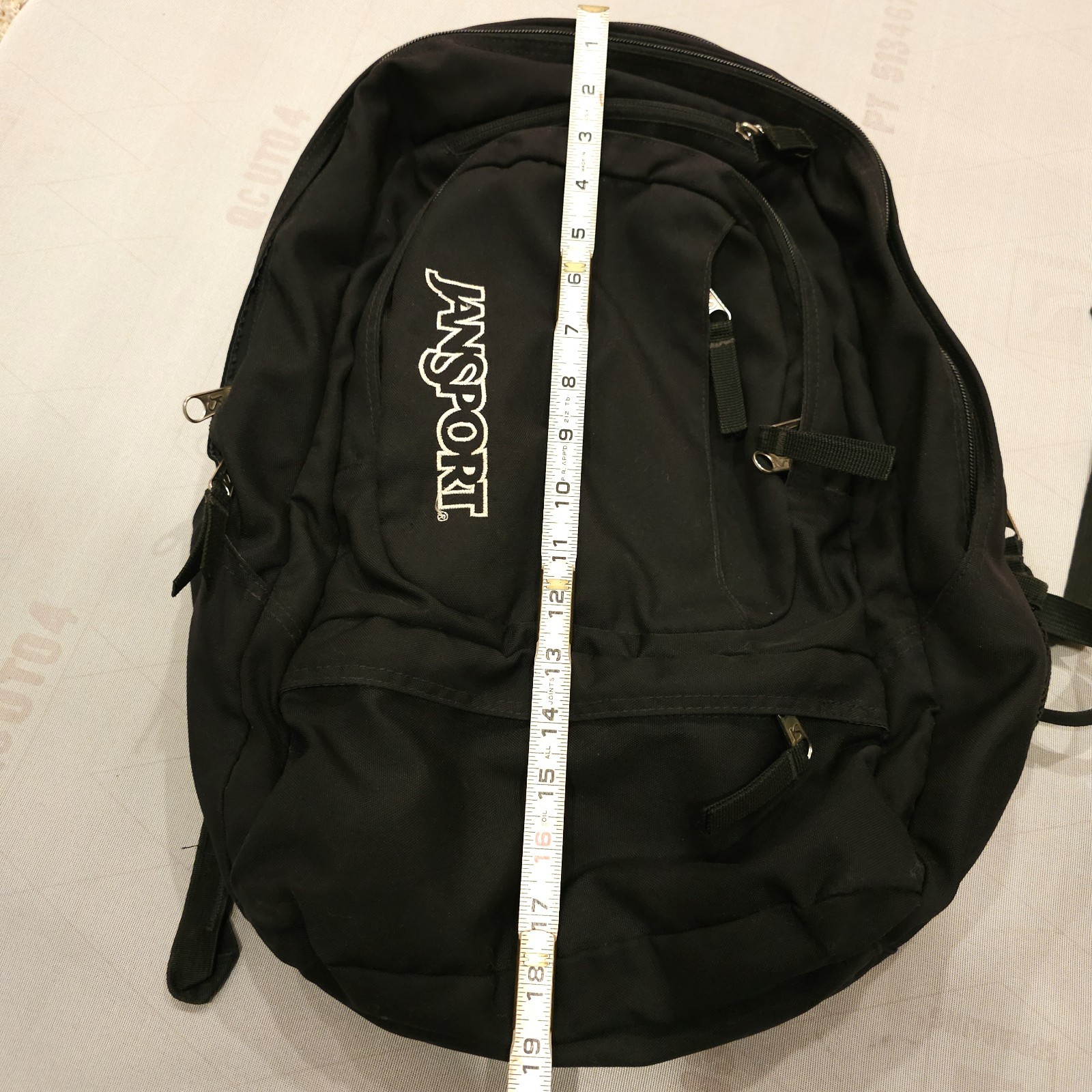 Vertical Jansport Logo Black Hiking Student Large Backpack tb5o0311 B78