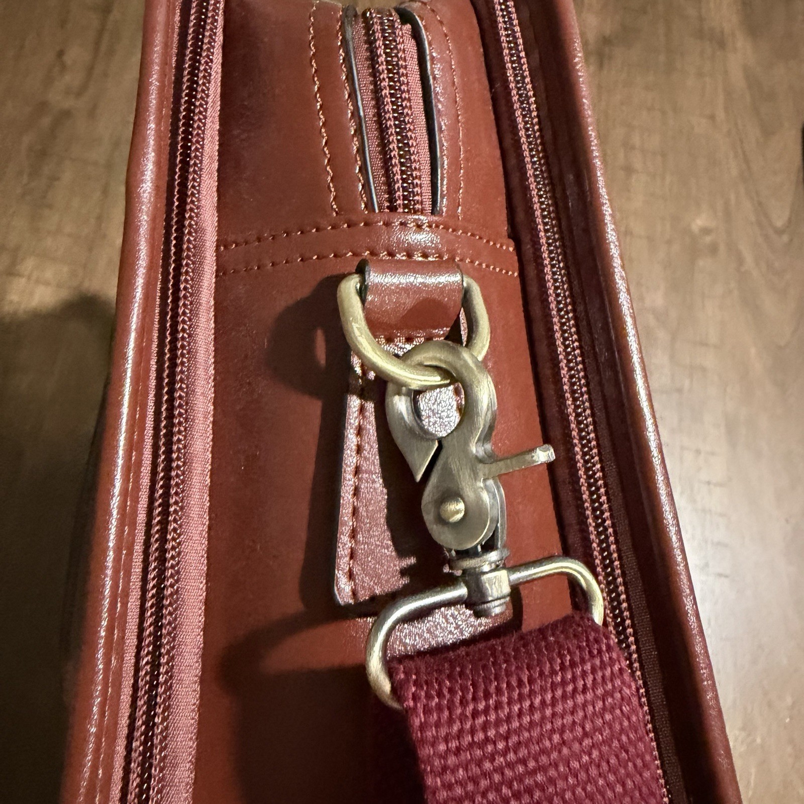 New Kattee Leather Briefcase Large 15”x11” Laptop Tote Bag Adj Strap Dbl Handles