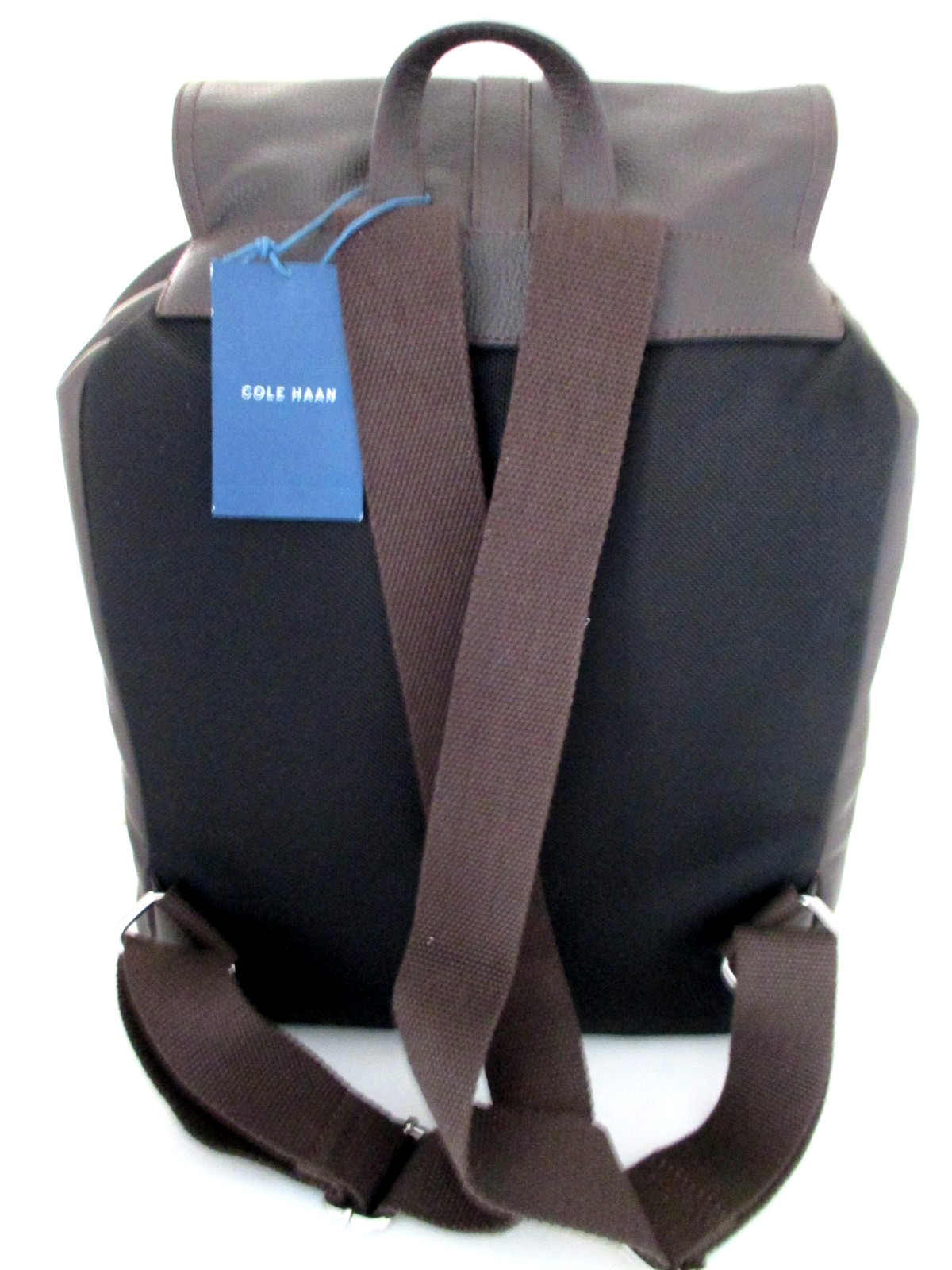 Cole Haan Leather Packpack Large Chocolate Brown Magnetic Close