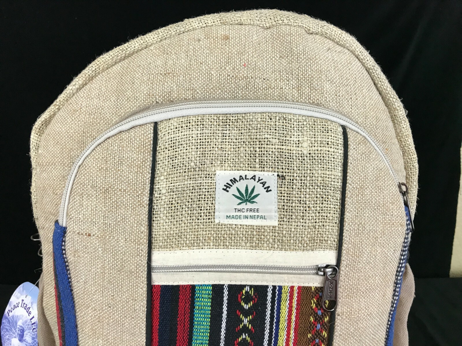 Himalayan THC free Nepal Hemp padded Hand made school backpack book bag New tags