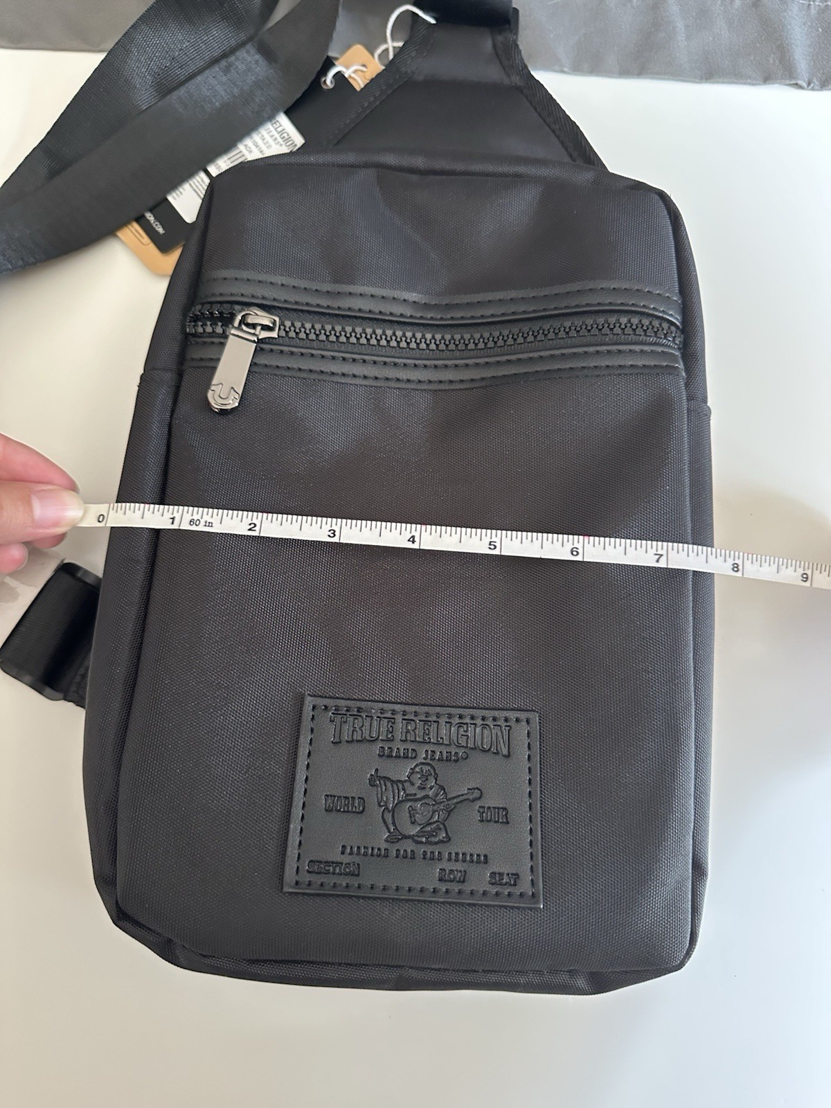NWT True Religion Buddha Patch Unisex Black YETA 2.0 Crossbody Bag TR104144