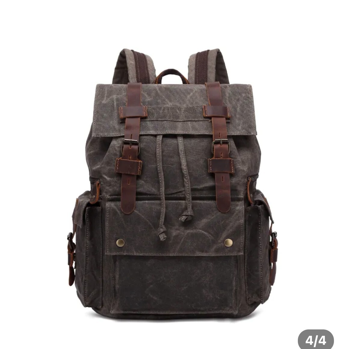 Waterproof waxed canvas back pack, rugged, strong, 13 x 6.3 x 17,