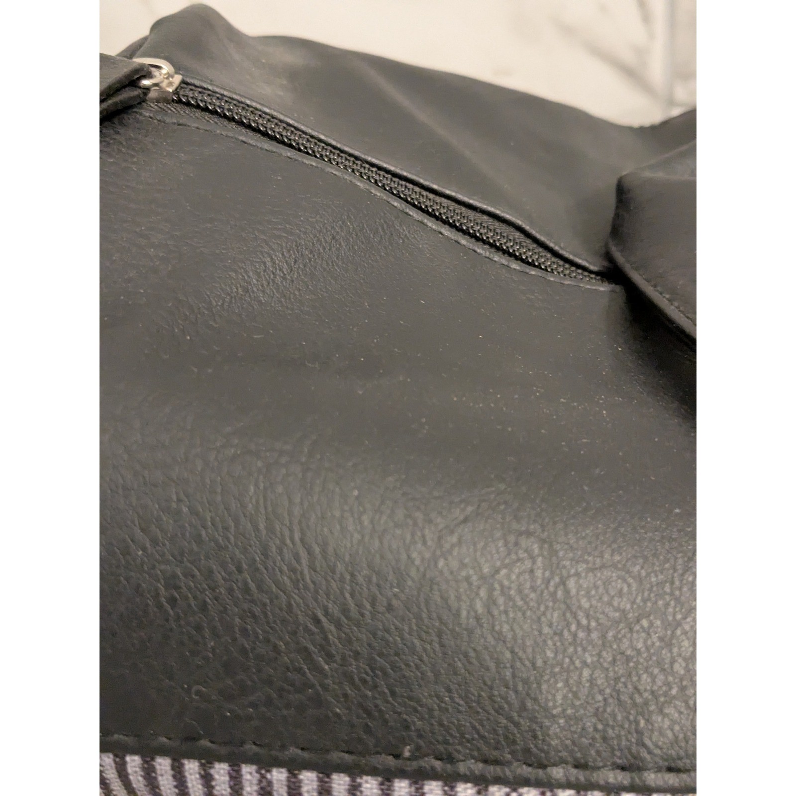 John Varvatos Mono Duffel Bag Men’s Striped Black Travel Gym Carry On Gift Bag