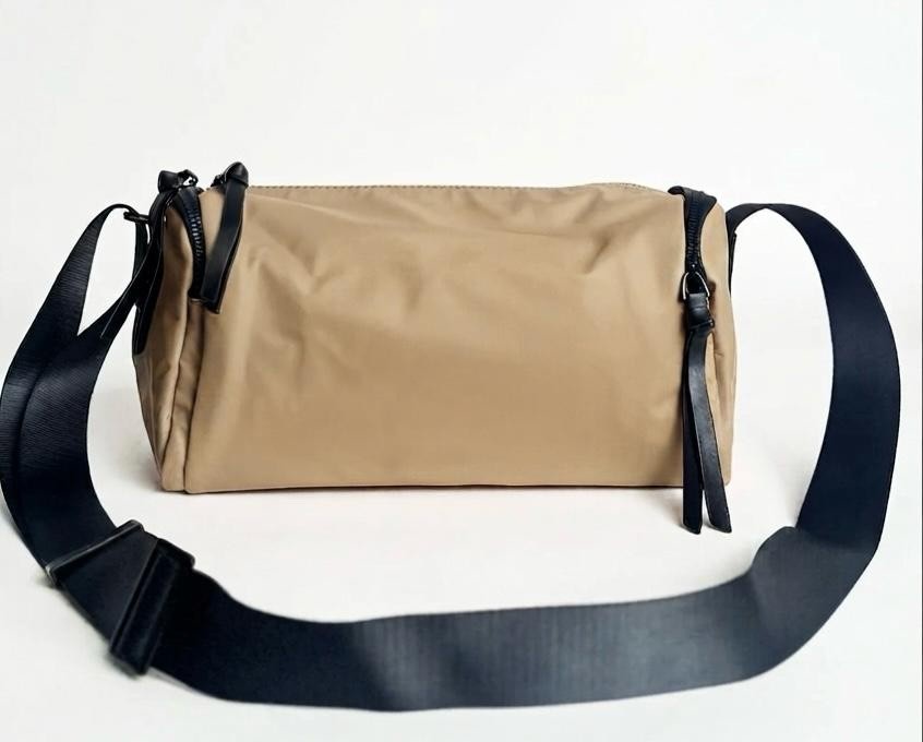 Beige Crossbody Bag for Men Waterproof Casual Shoulder Messenger Sling Bag