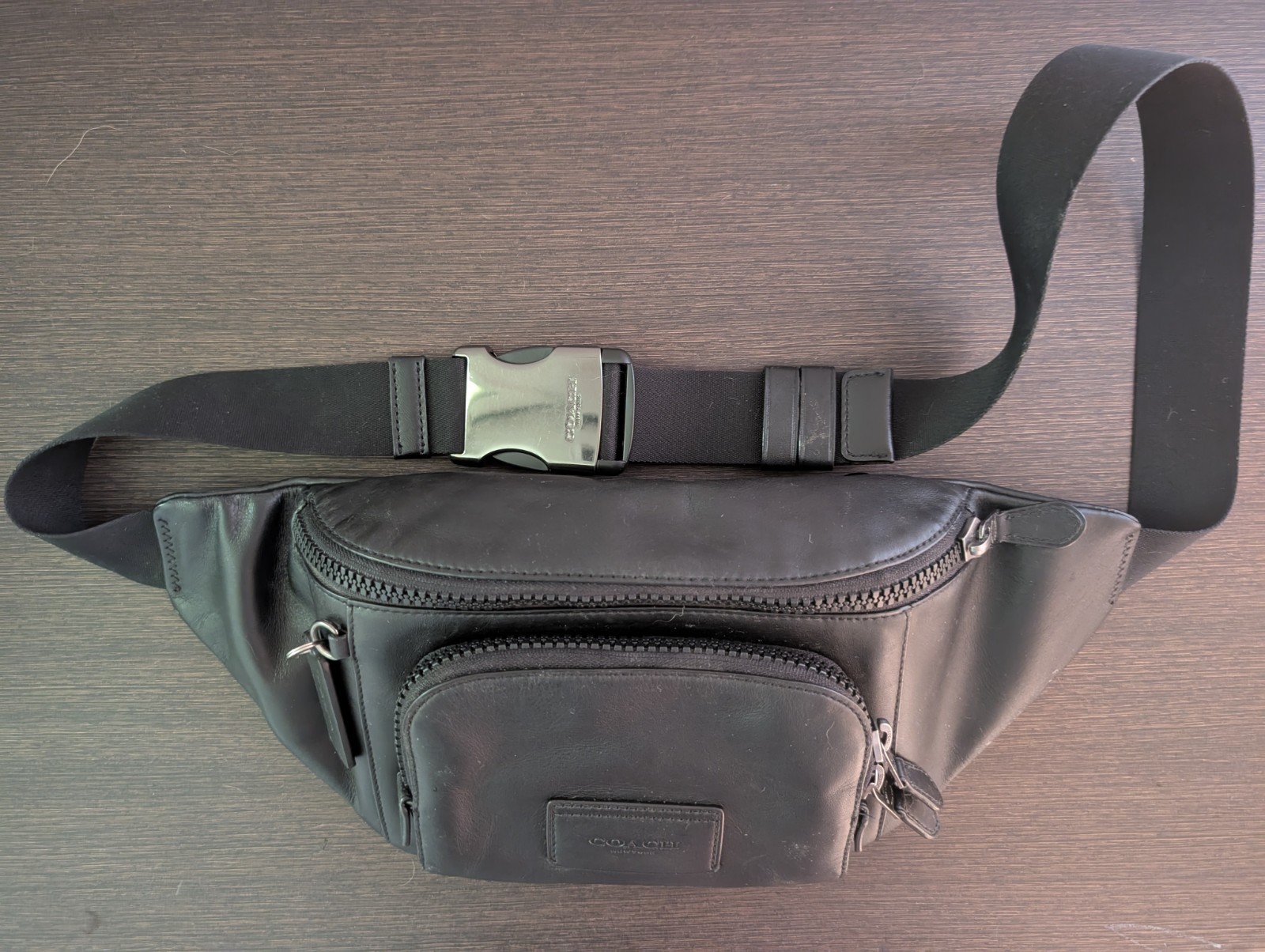 COACH C-2716 Waist Bag Body Bag Black Logo Belt Bag Fanny Pack