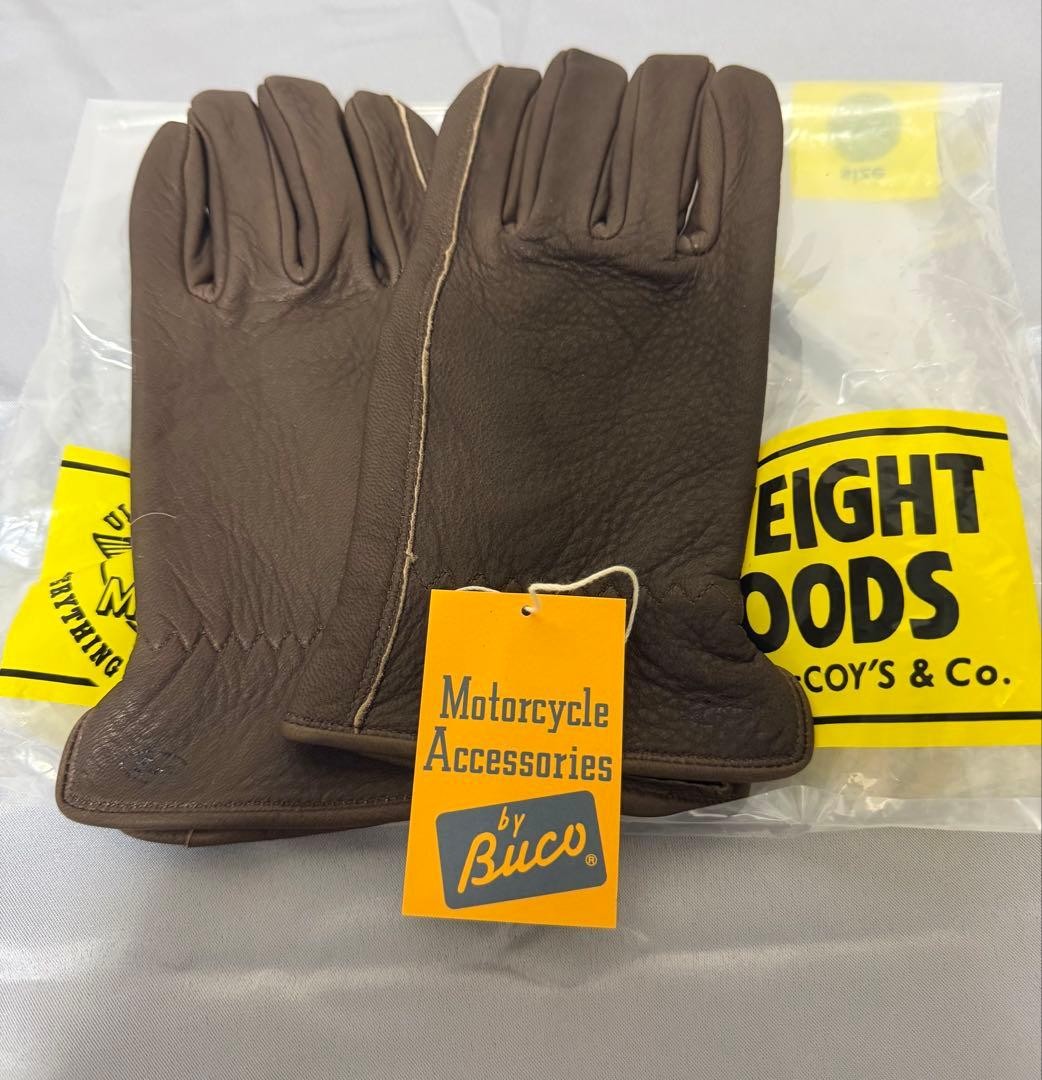 THE REAL McCOY’S BUCO Leather Gloves BA14101 M Brown Deer Skin