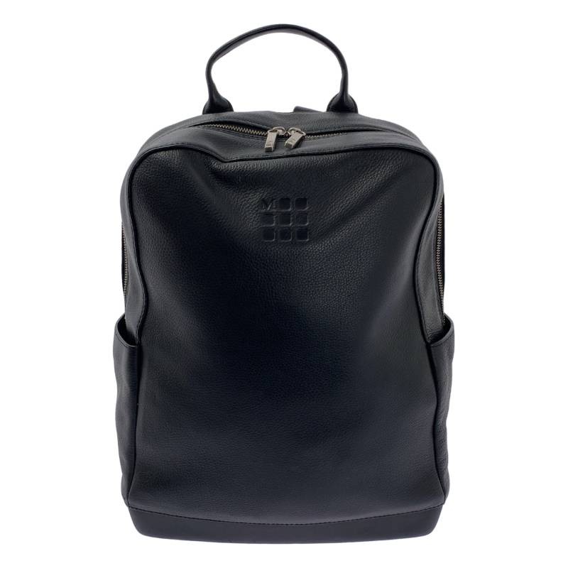 MOLESKINE Leather Square Backpack Black Men’s Used 39cm High