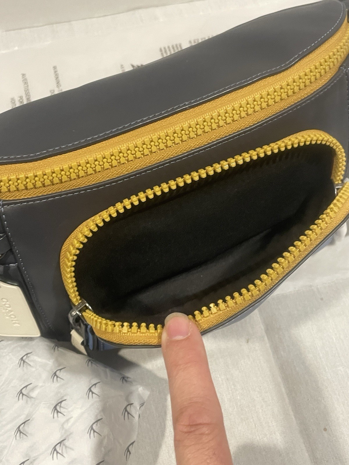 New COACH Track Belt Bag With Quilting And Coach Stamp Leather