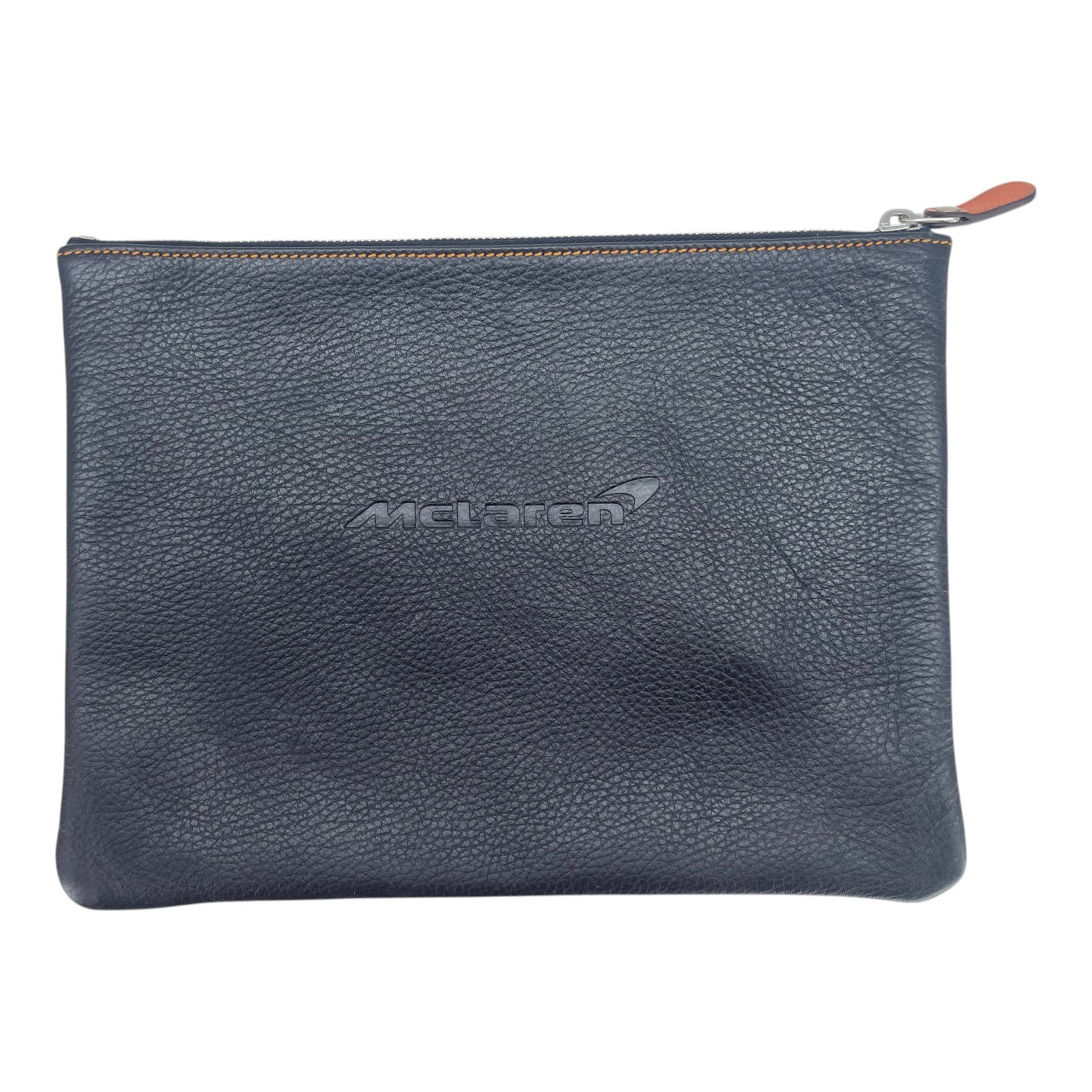 McLaren Leather Bag Pouch Ghurka Zipper Pouch Case Premium Accessory Black