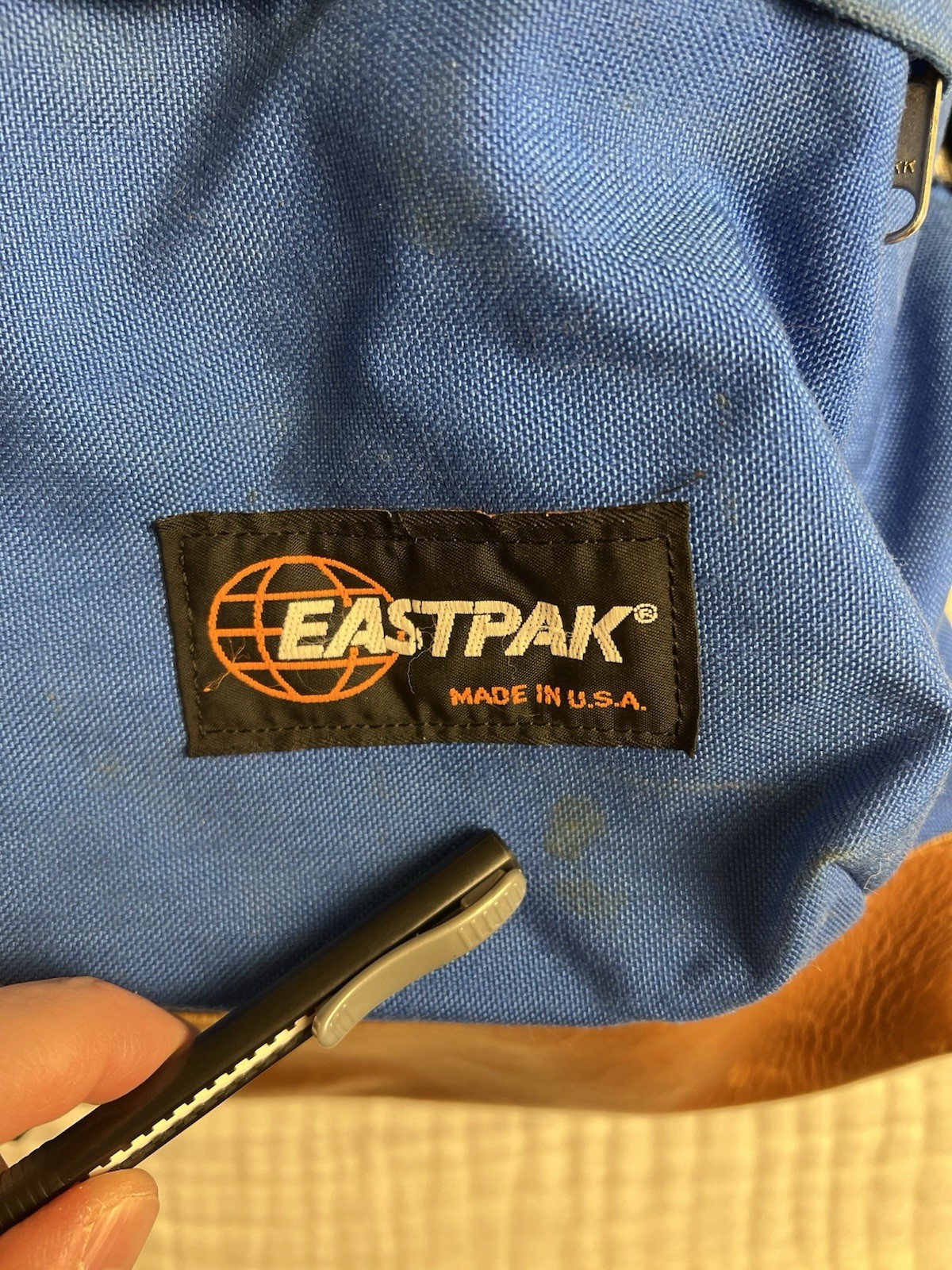 Vintage MARTY MCFLY BTTF Blue 80s Eastpak Backpack USA Made Leather Bottom