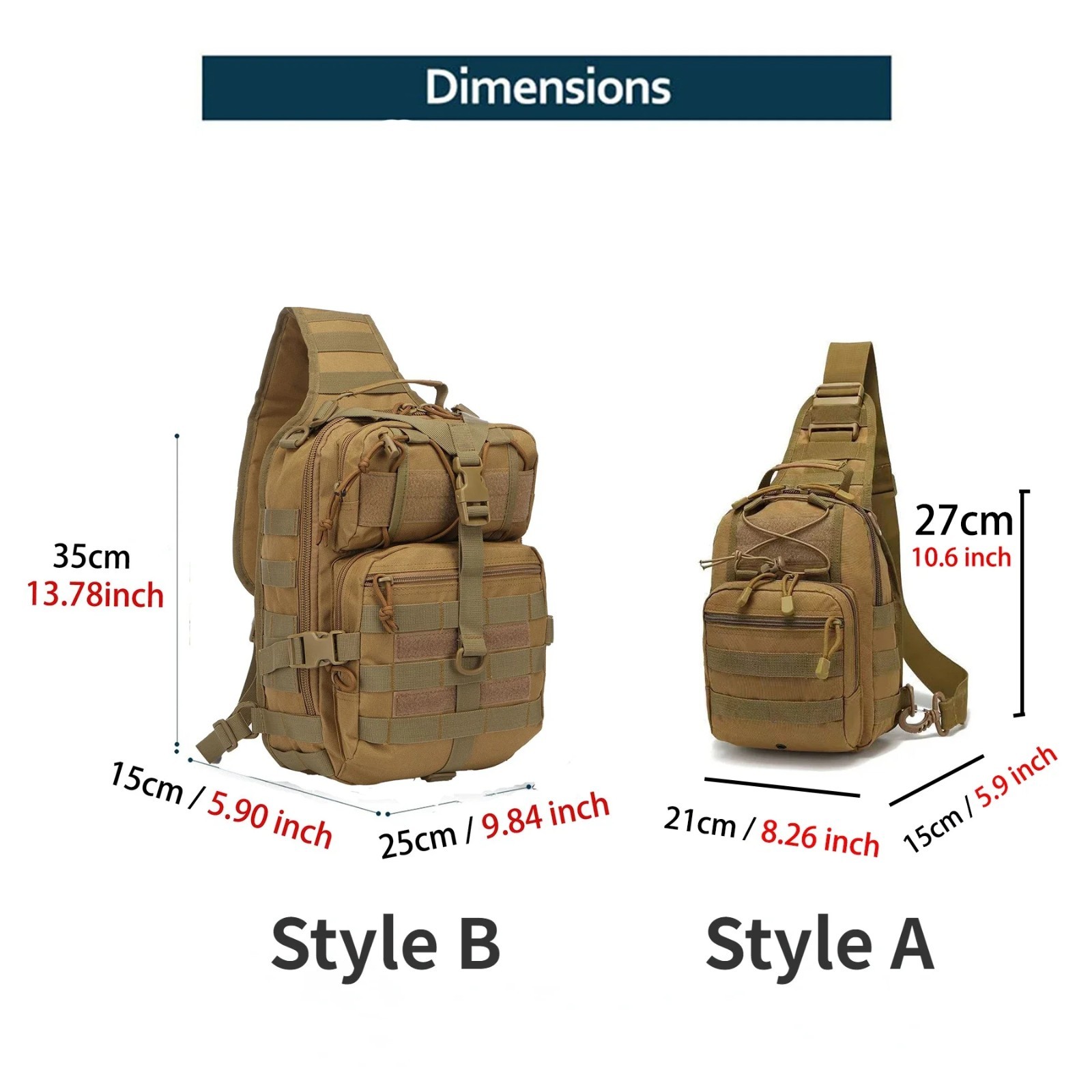 Mens Backpack Tactical Sling Shoulder Bag Molle Travel Chest Pack Outdoor Hiking