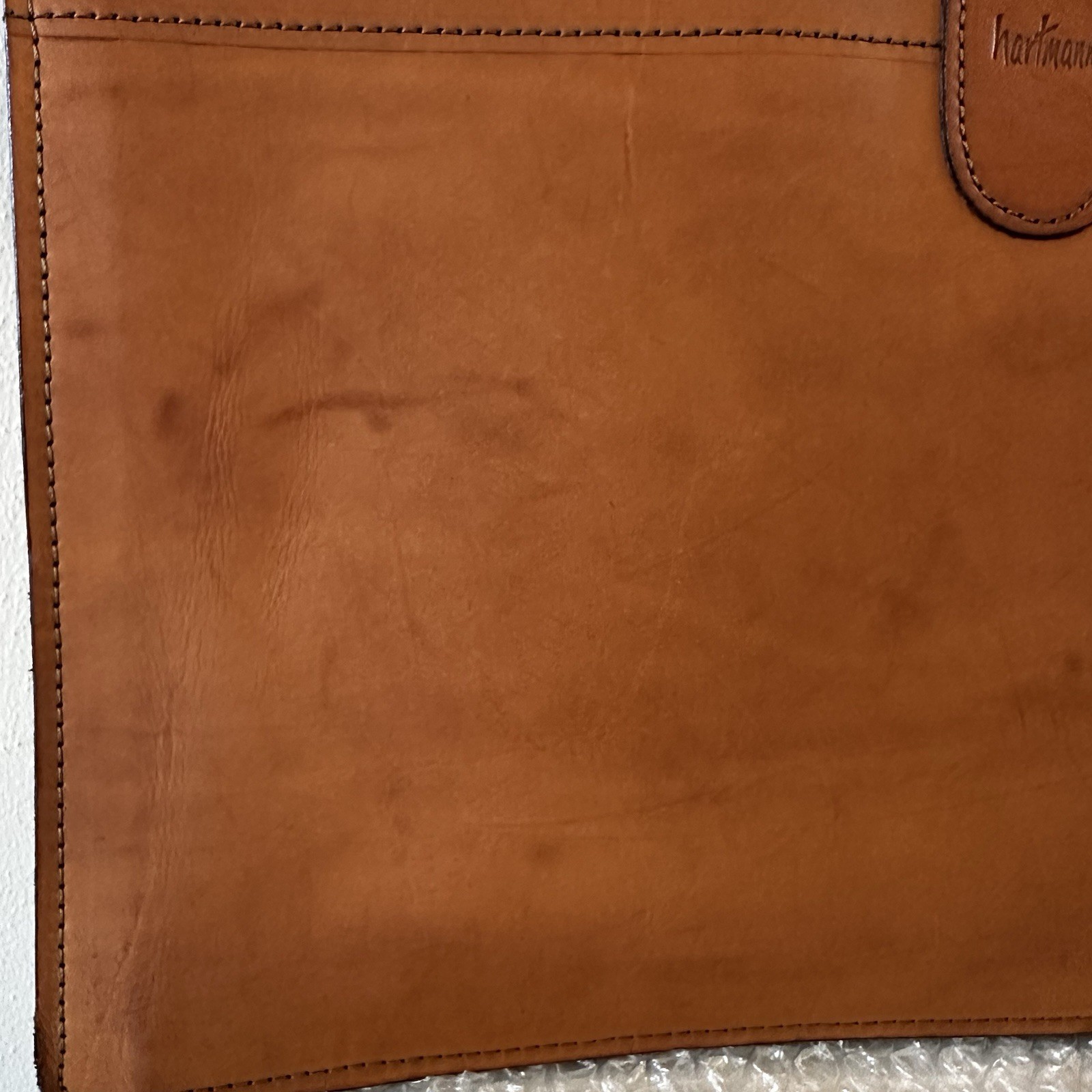 HARTMANN LEATHER ATTACHE PORTFOLIO BRIEFCASE Belting (Tan) Retractable Handles