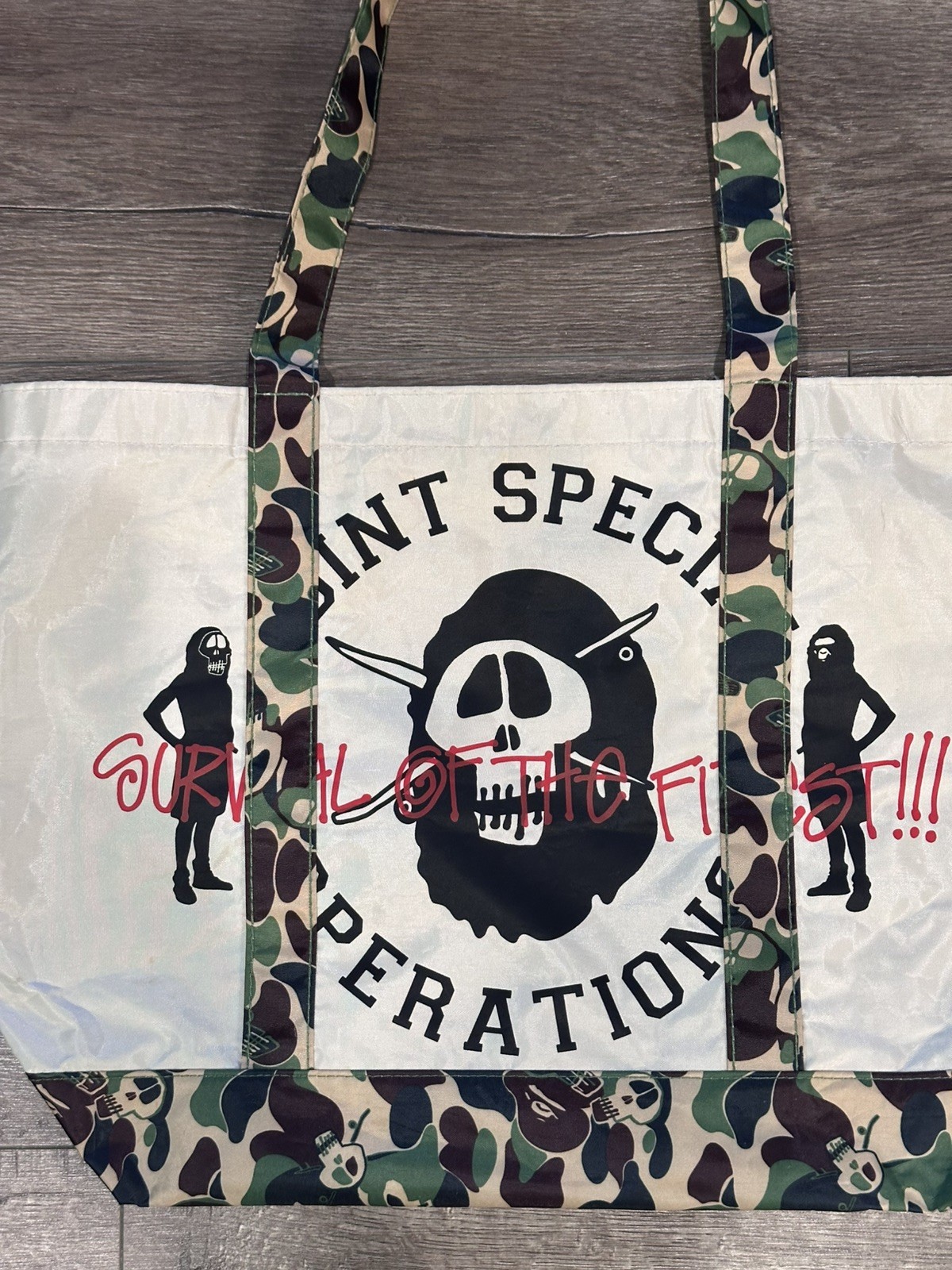 A Bathing Ape Bape x Stussy Collaboration Tote Bag *HAS MARKS SEE PHOTOS*