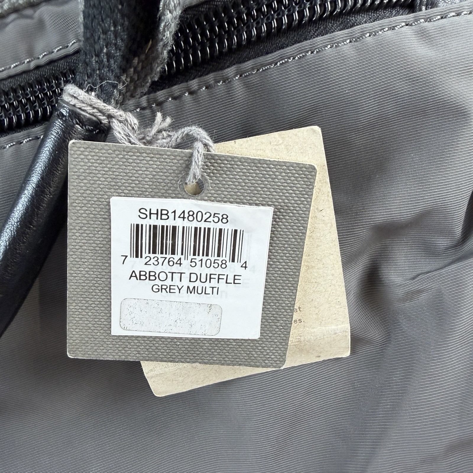 Fossil Abbot Duffle Gym Bag Athletic Gray Pockets NWT