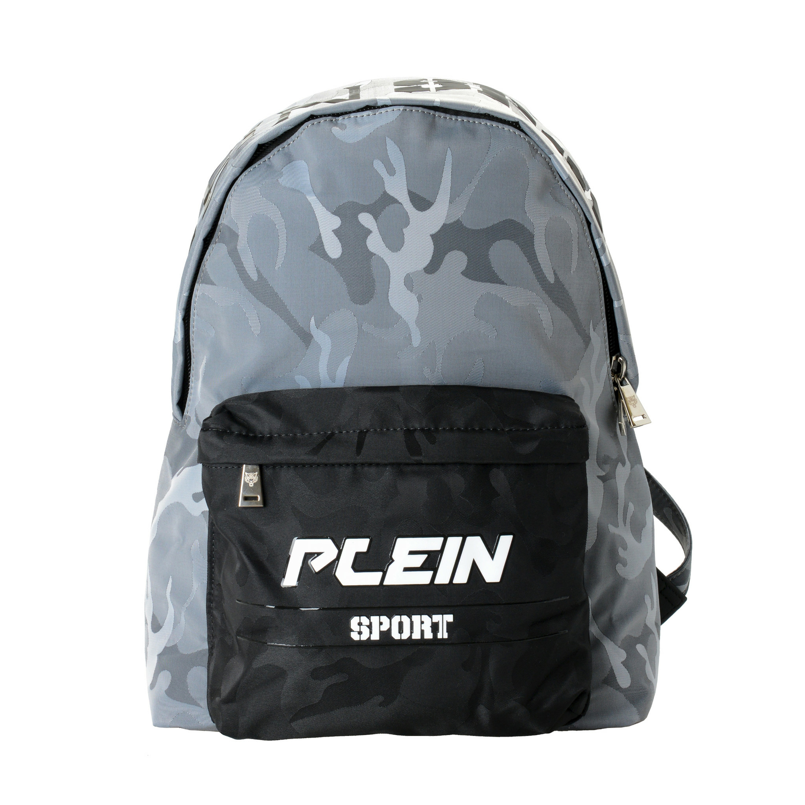Plein Sport Unisex Military Print Gray “ZAINO EASTPAK” Backpack Bag