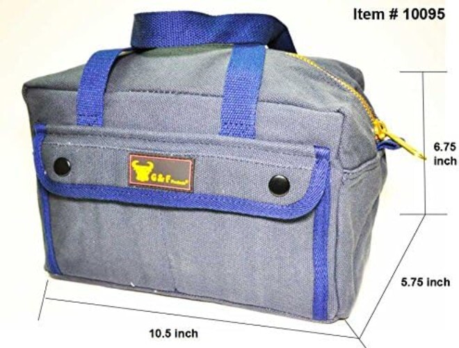Versatile Canvas Tool Bag with Adjustable Strap – Olive Green Duffle, 11″x7″x6″
