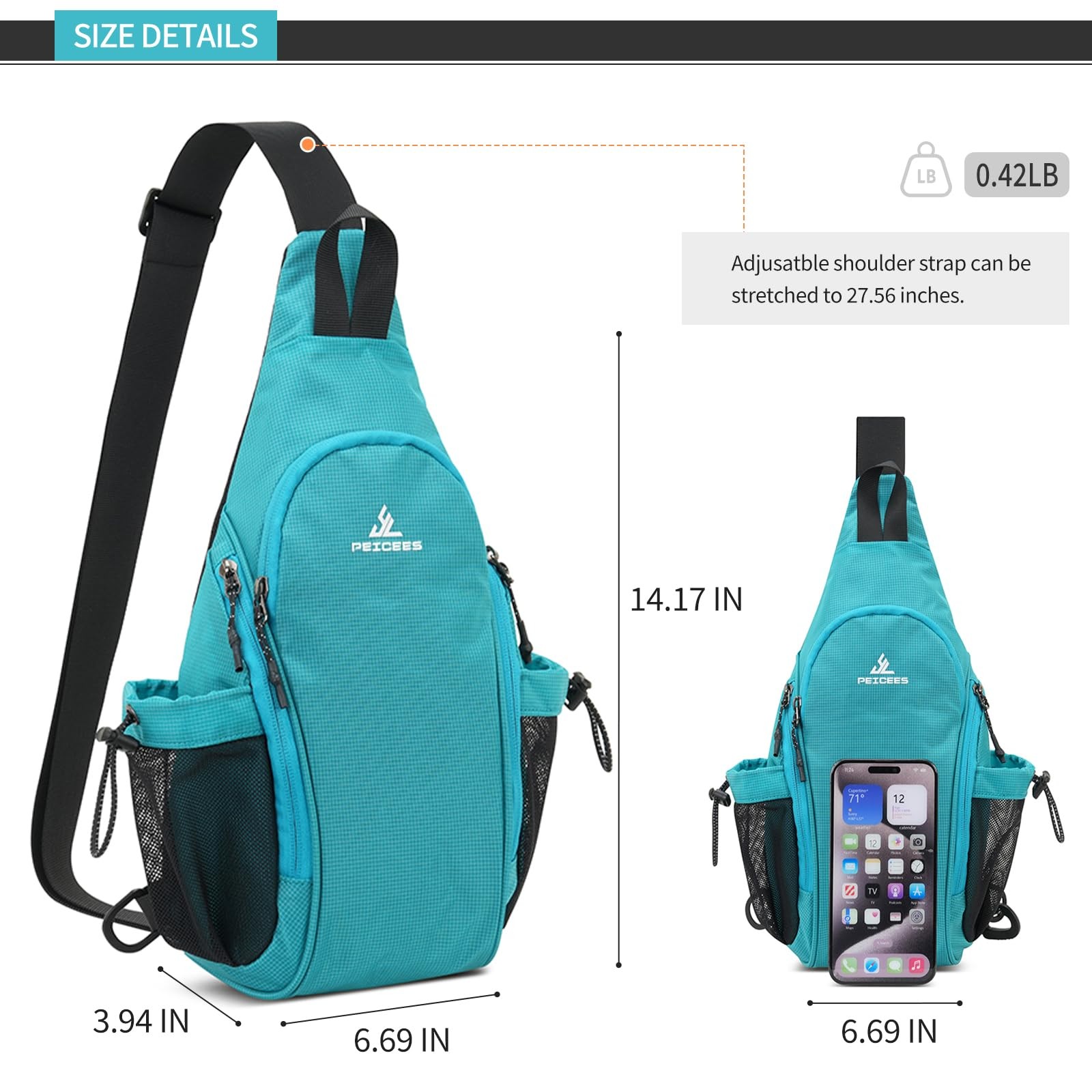 Small Sling Bag with 2 Bottle Holders (Suitable for 2.5 IN Diameter Bottle), …