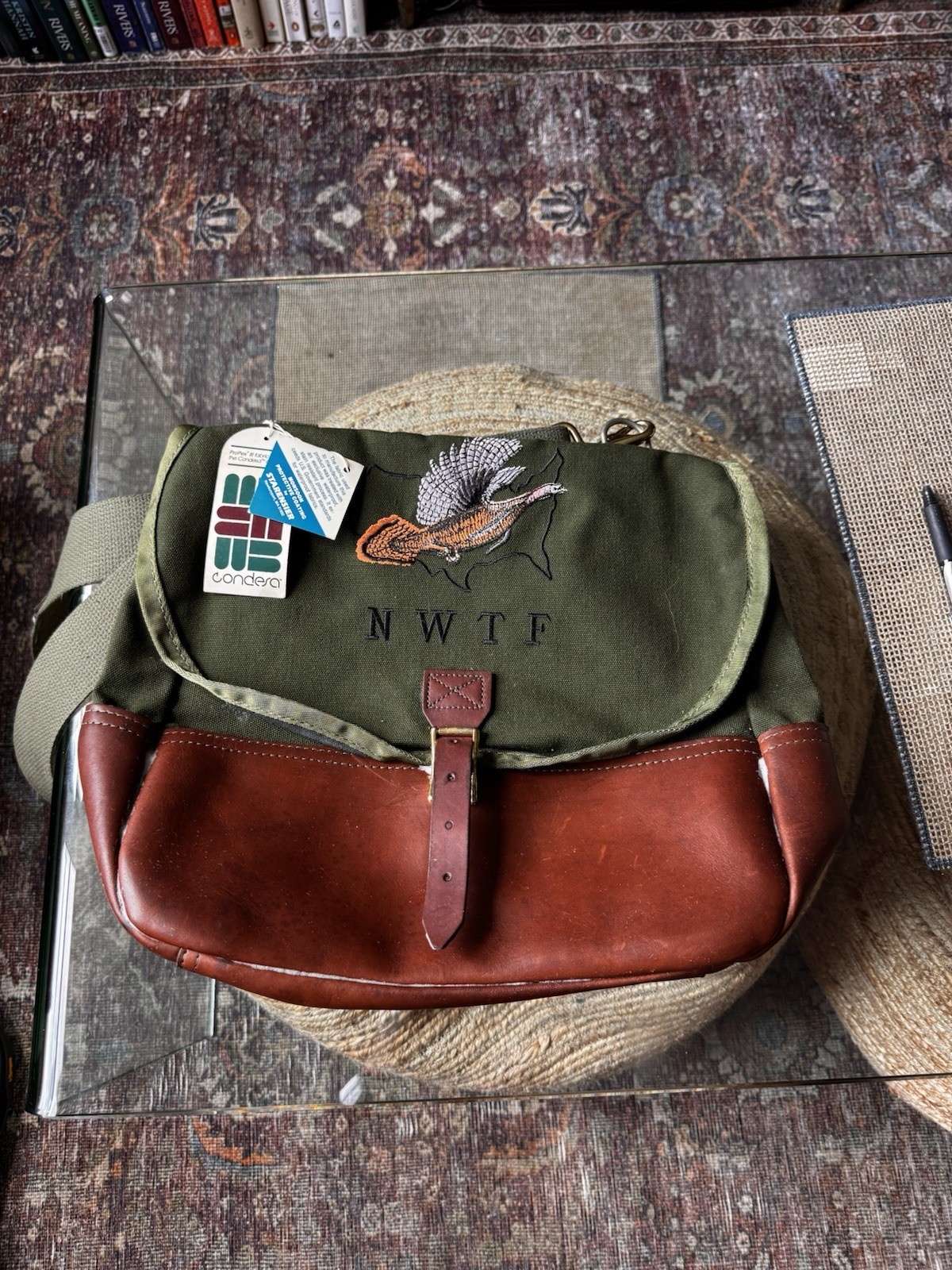 Vintage Diamond Bluff Canvas & Leather Field Bag Deadstock w/ Tags NWTF USA Made