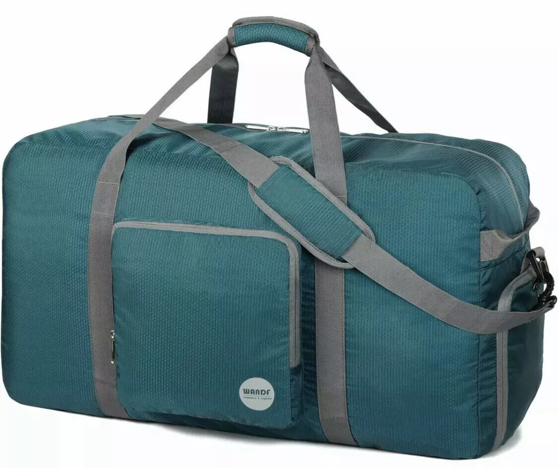 Wandf Foldable Duffle Bag Lightweight Luggage Dark Green