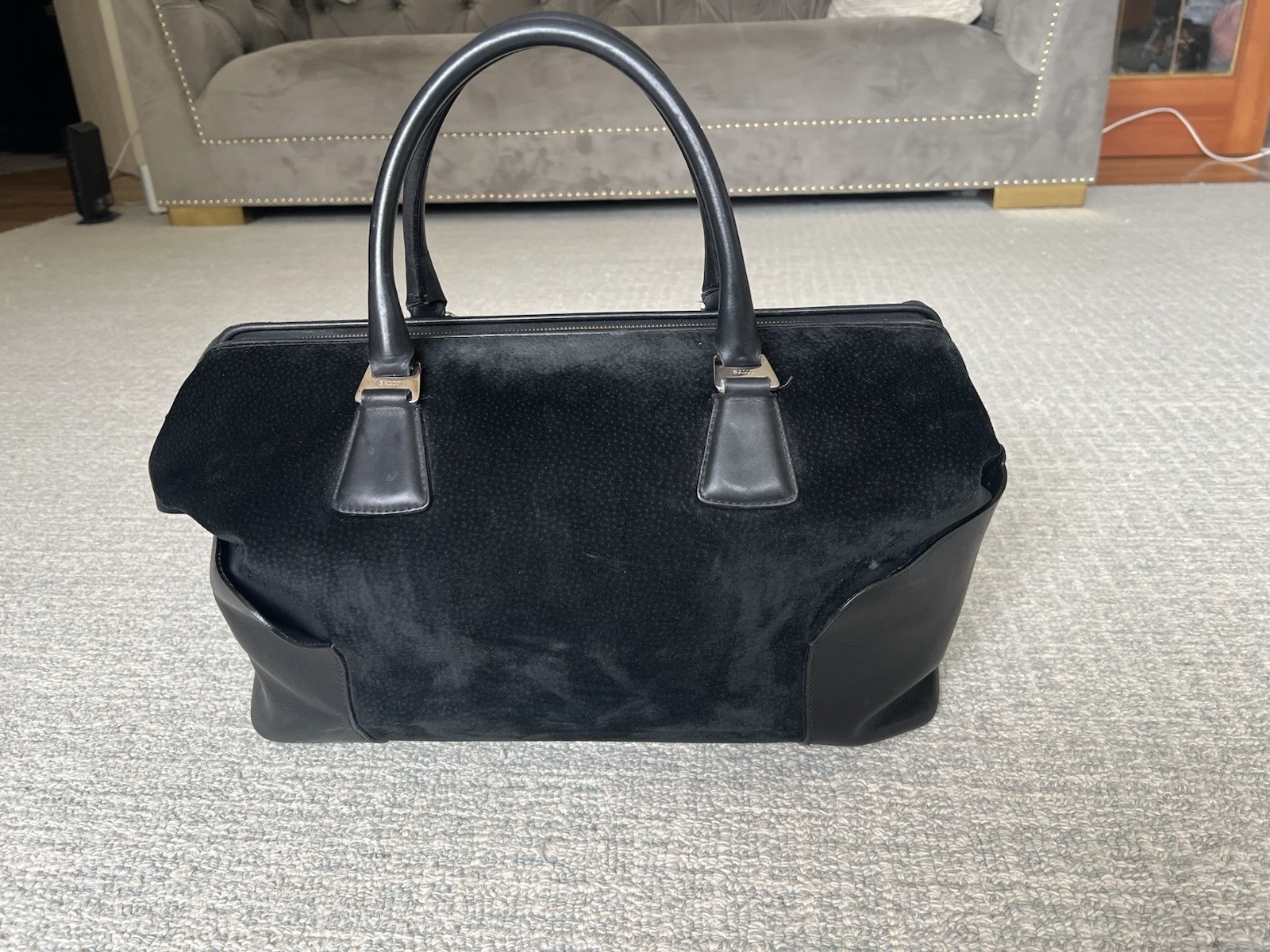 Bally Daria Black Leather Duffle Travel Cabin Bag Made in Italy Luxury