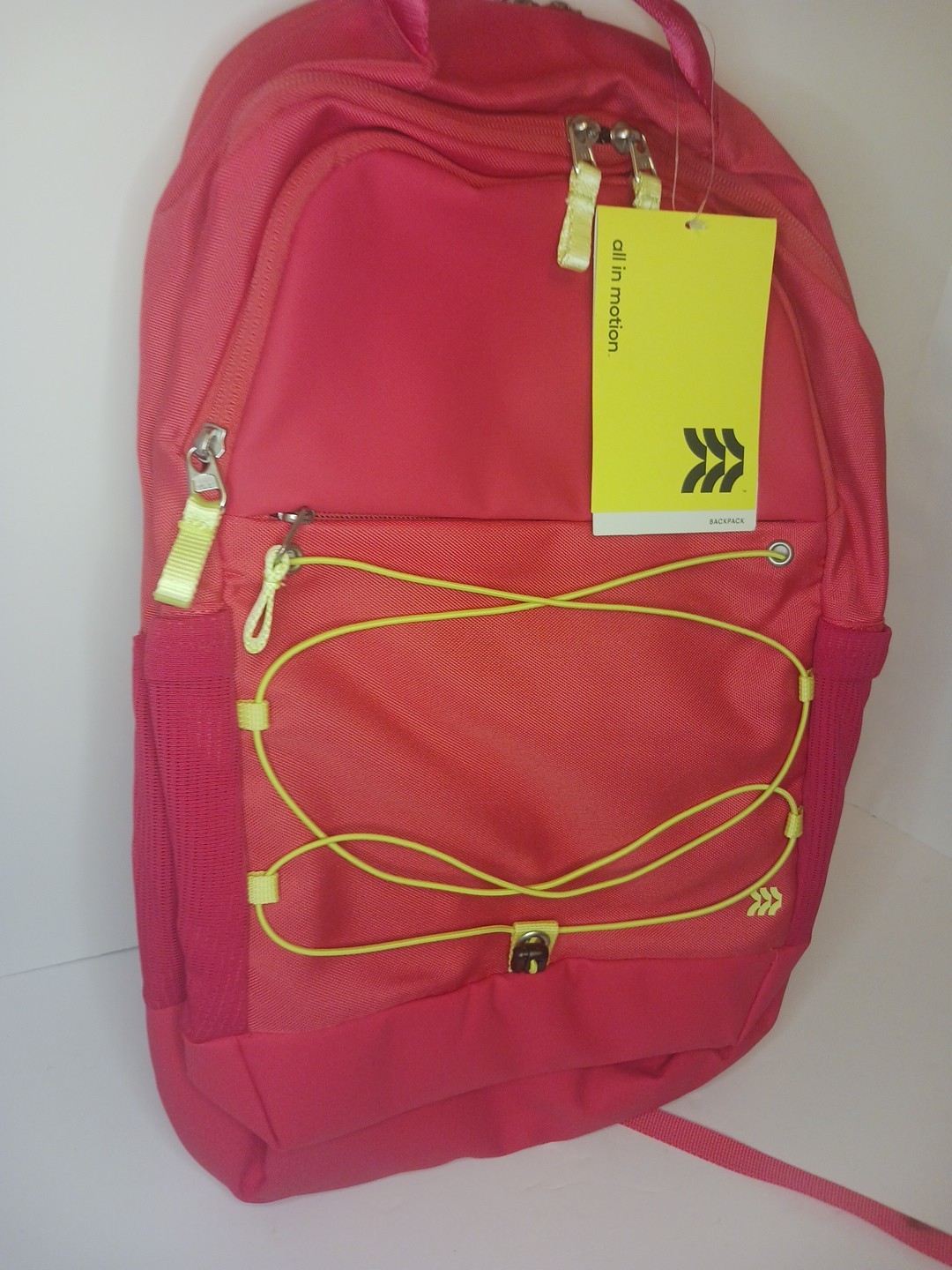 All In Motion Sporty 19″ Backpack – Pink/ Yellow Kids And Adult Back To School