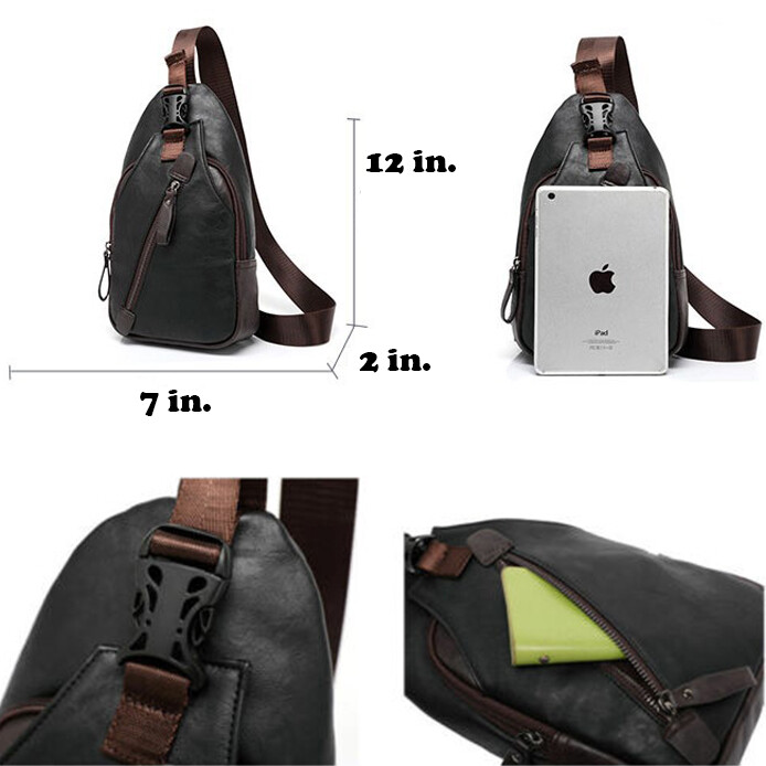 ON SALE!! Leather Chest Backpack Shoulder Pocket Pack Cross Body Sling Bum Bag