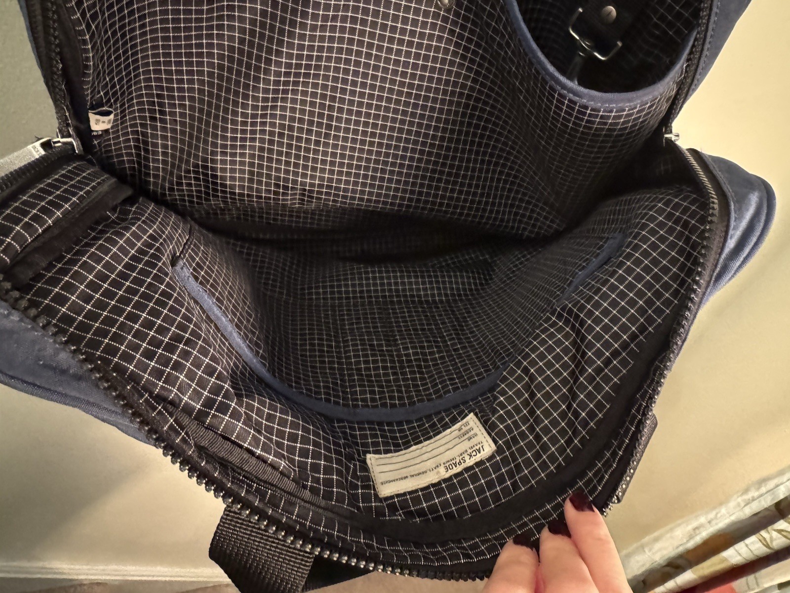 OG Washed Nylon Jack Spade Laptop Light Weight Brief Case Navy Blue With Strap