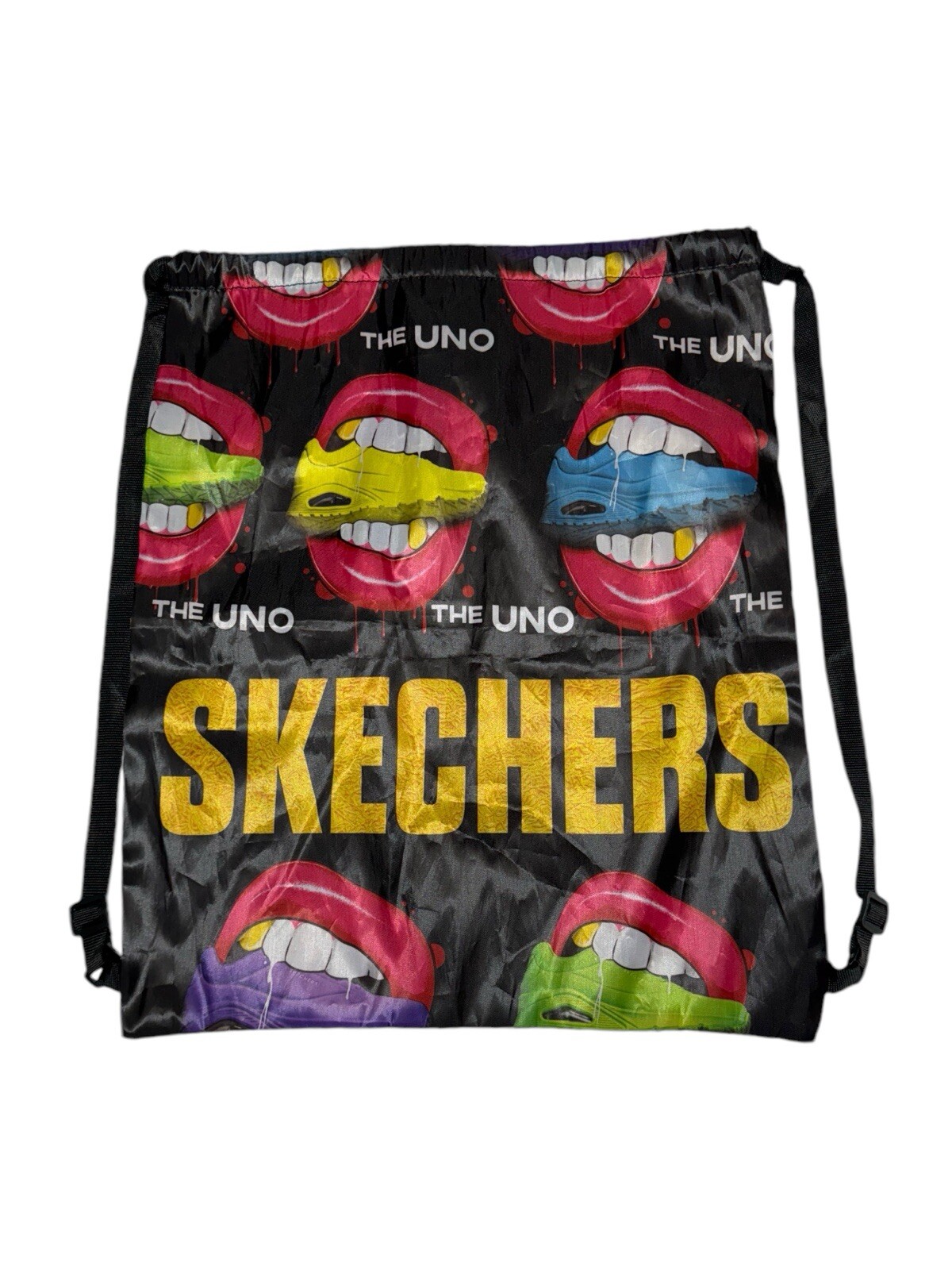 Skechers Shoes The Uno Mouth Teeth Nylon Backpack Tote Knapsack Bag