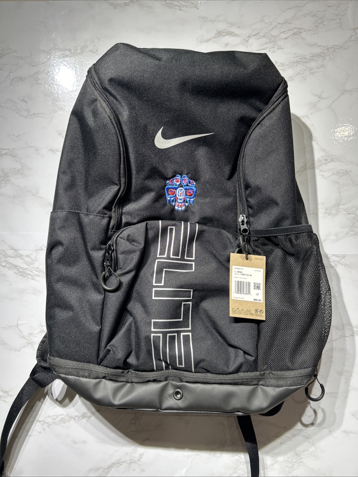 Nike Varsity Elite 32L Black School Padded Laptop Team Logo Backpack HM9965-010