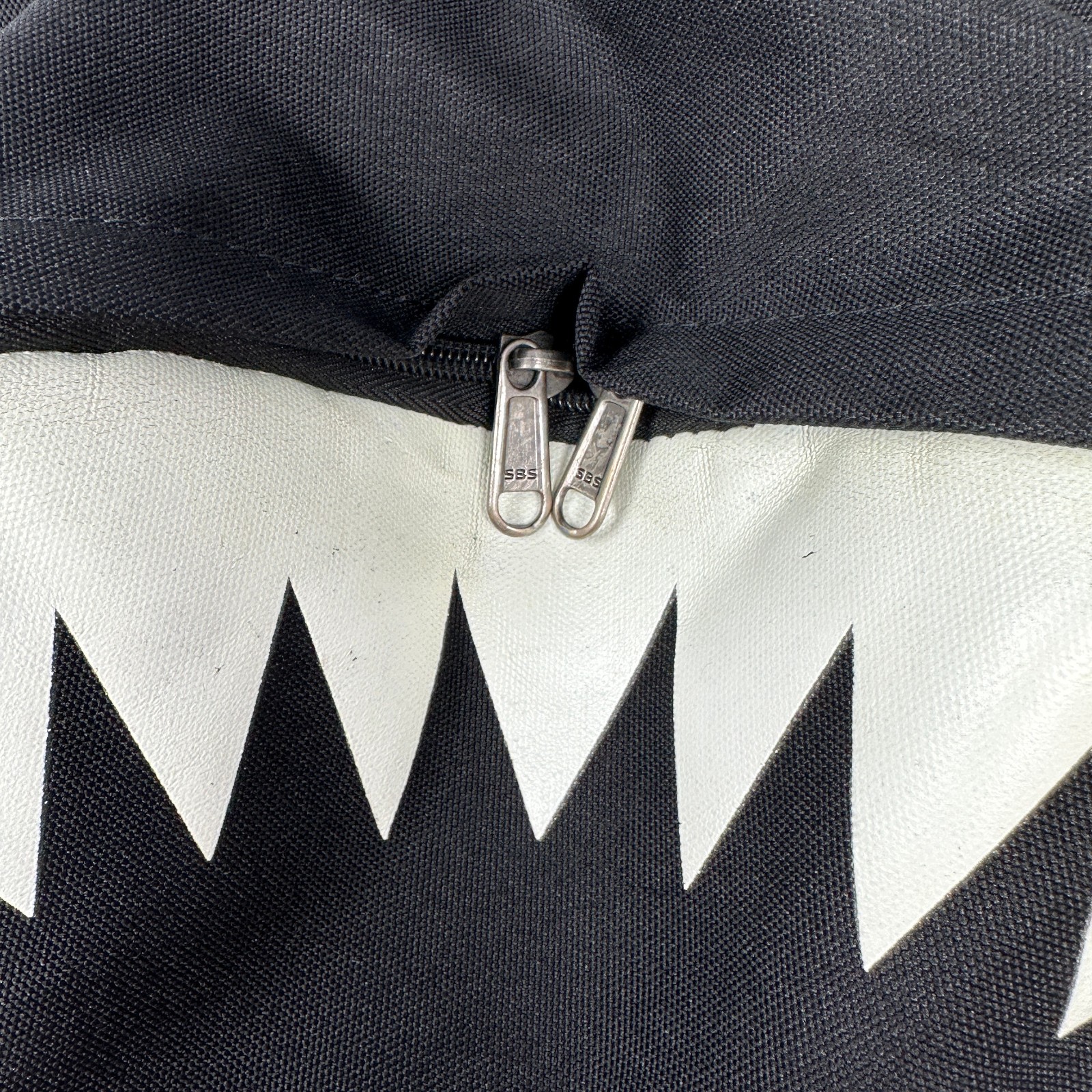 Shark Mouth Backpack Black Red Teeth Print USB Charging Port Laptop School Bag