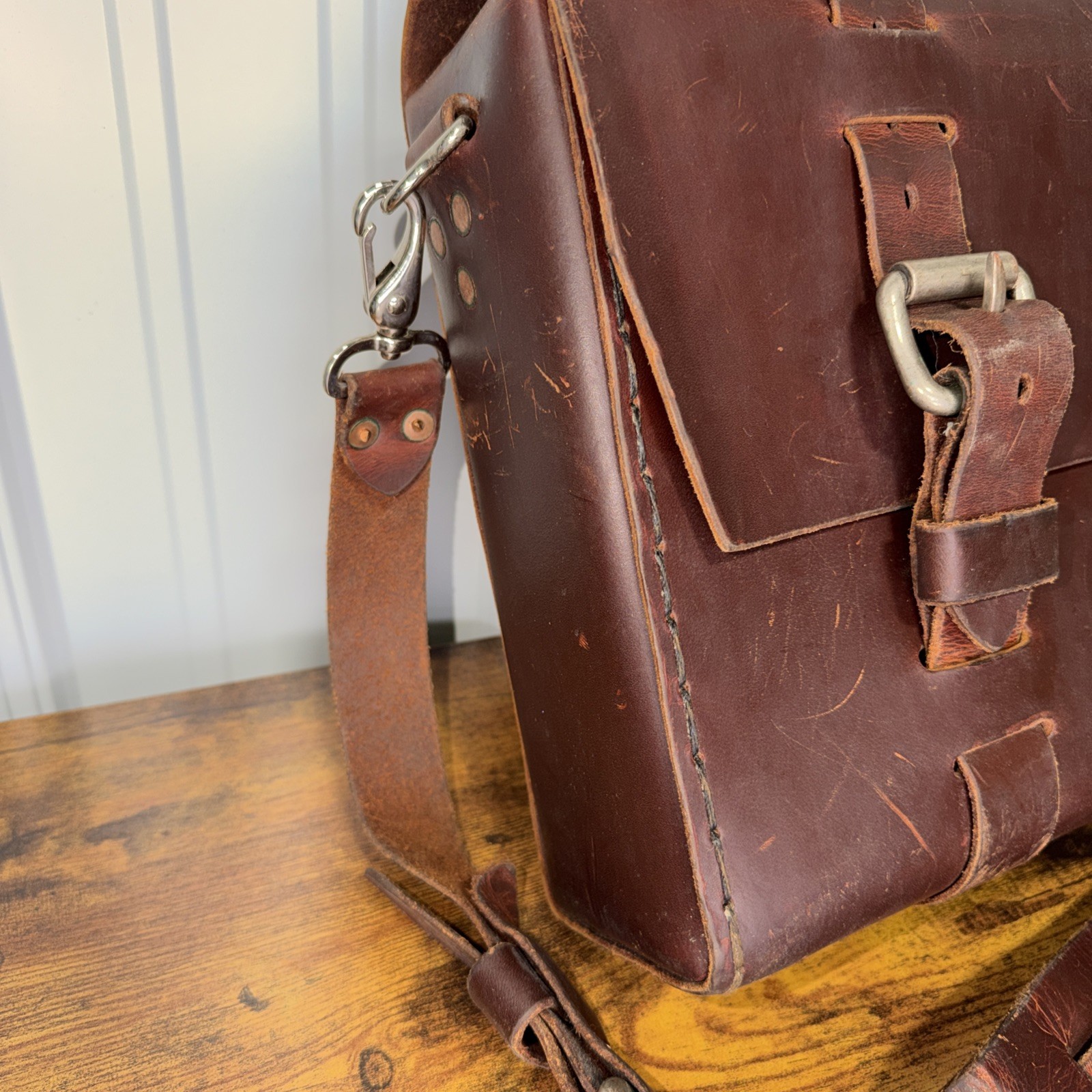 ColsenKeane Leather Satchel Bag In Crazy Horse