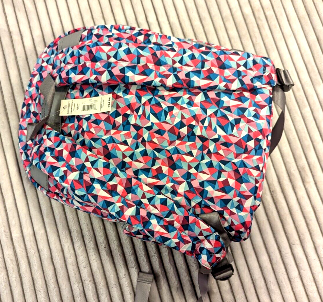NWT No Boundries school/ backpack/ bag Bright Geometric pattern pink blue white