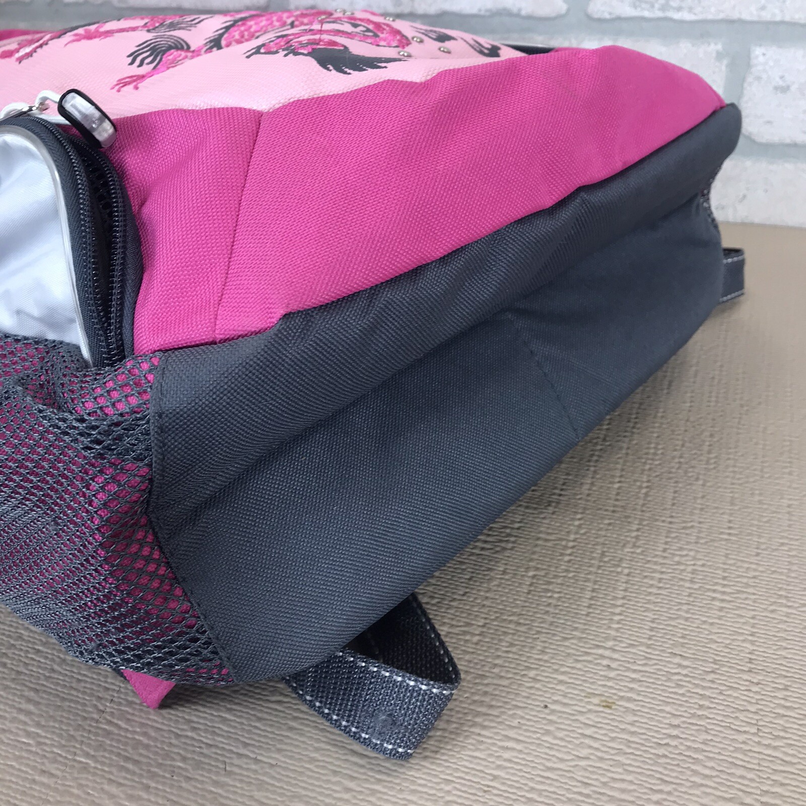 Athletech Pink Backpack Embroidered Dragon Pockets Water Bottle Pocket