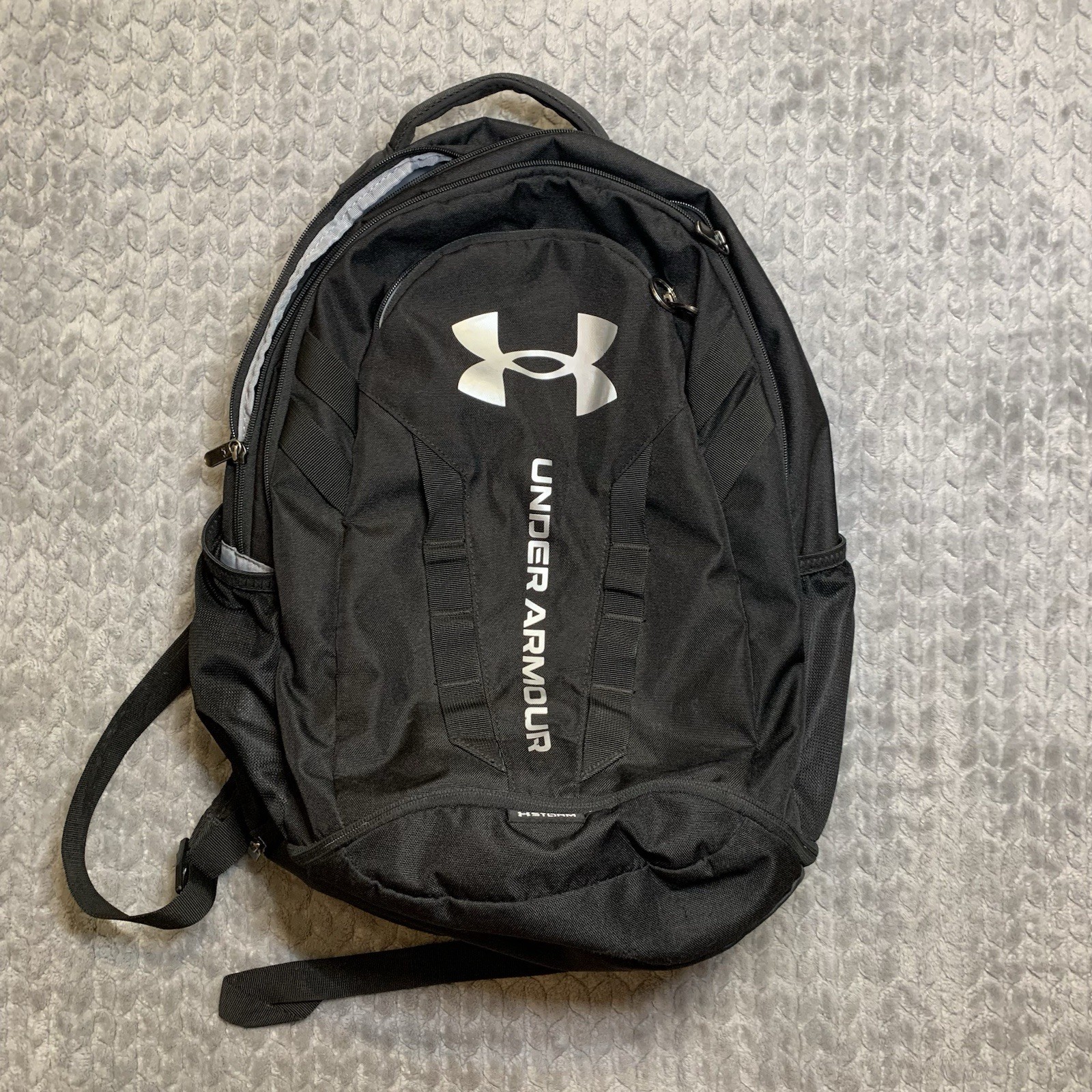Under Armour Hustle 5.0 Storm Backpack Black Laptop School Gym Travel Bag