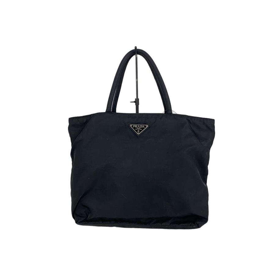 PRADA Black Nylon Tote Bag Men Double Handles 29cm x 26cm x 10cm Auth