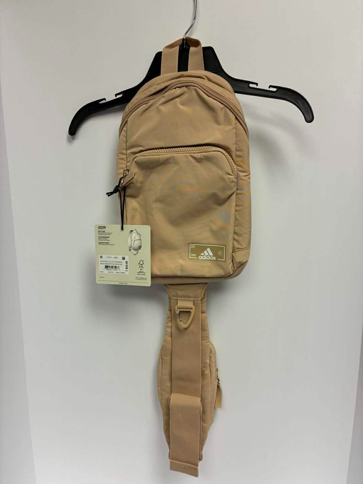 Adidas Essentials 2 Sling Crossbody Bag Backpack Magic Beige Off White Gilver