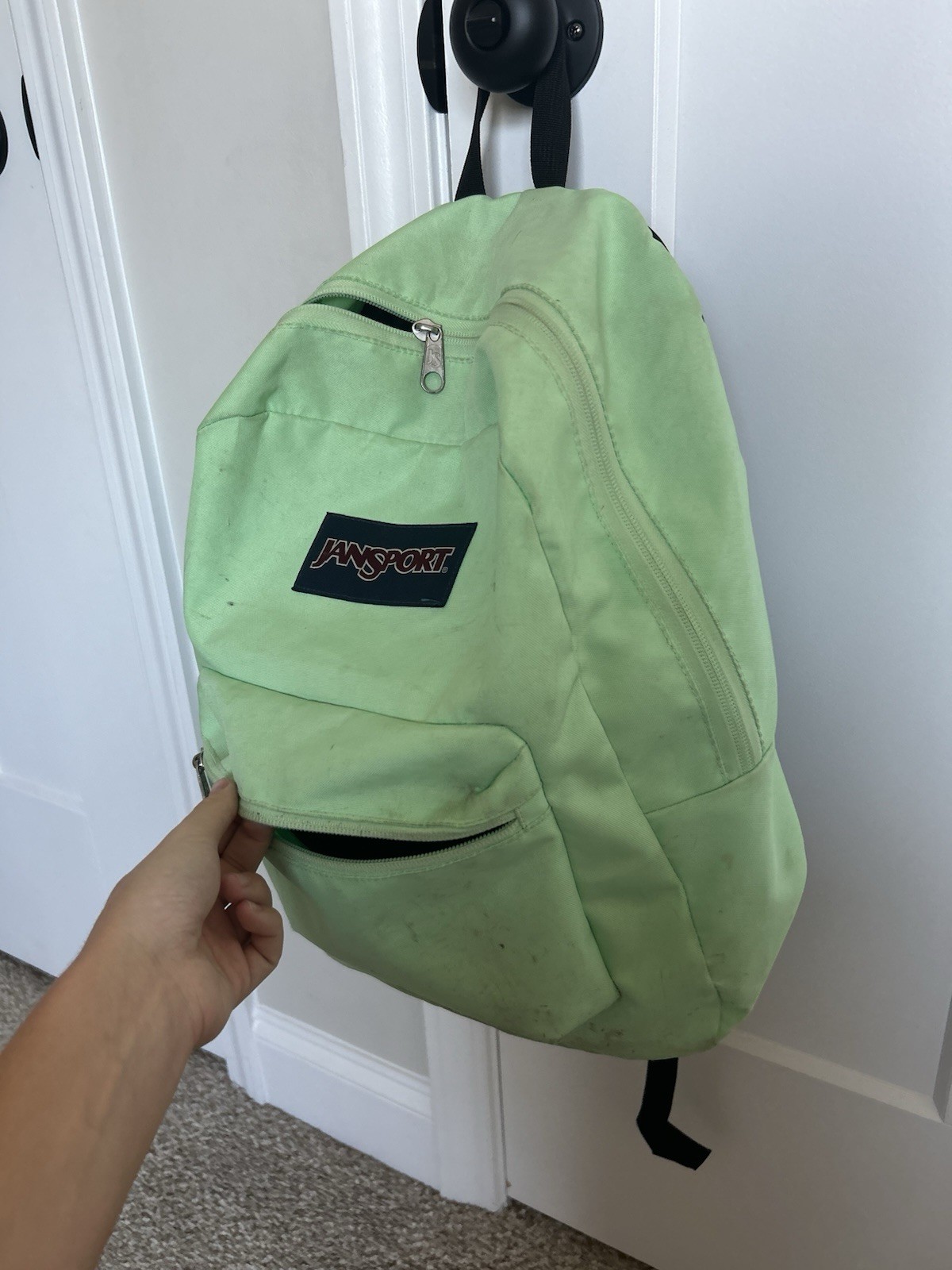 Jansport Mint Green Standard Size 2 Zip Compartments Backpack See Description
