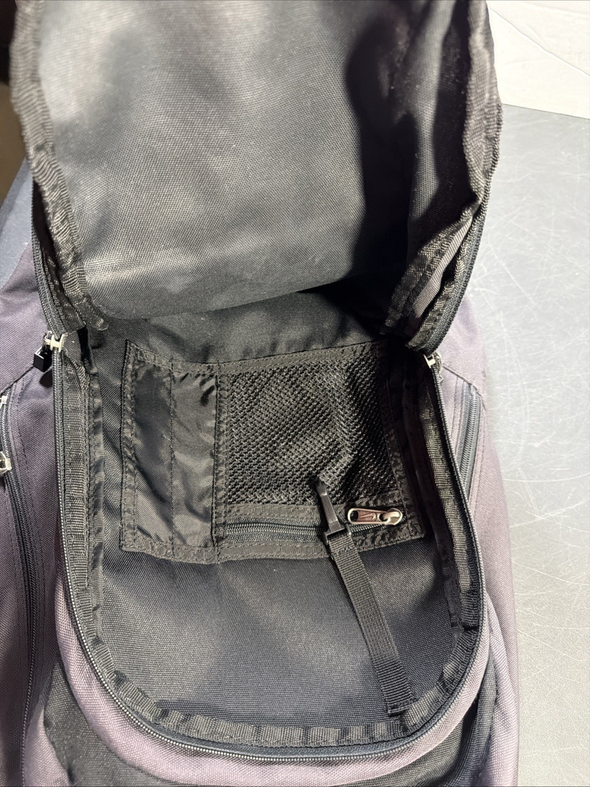 Vintage Y2K Nike Backpack Black Brown Suede Bottom Center Swoosh Rare