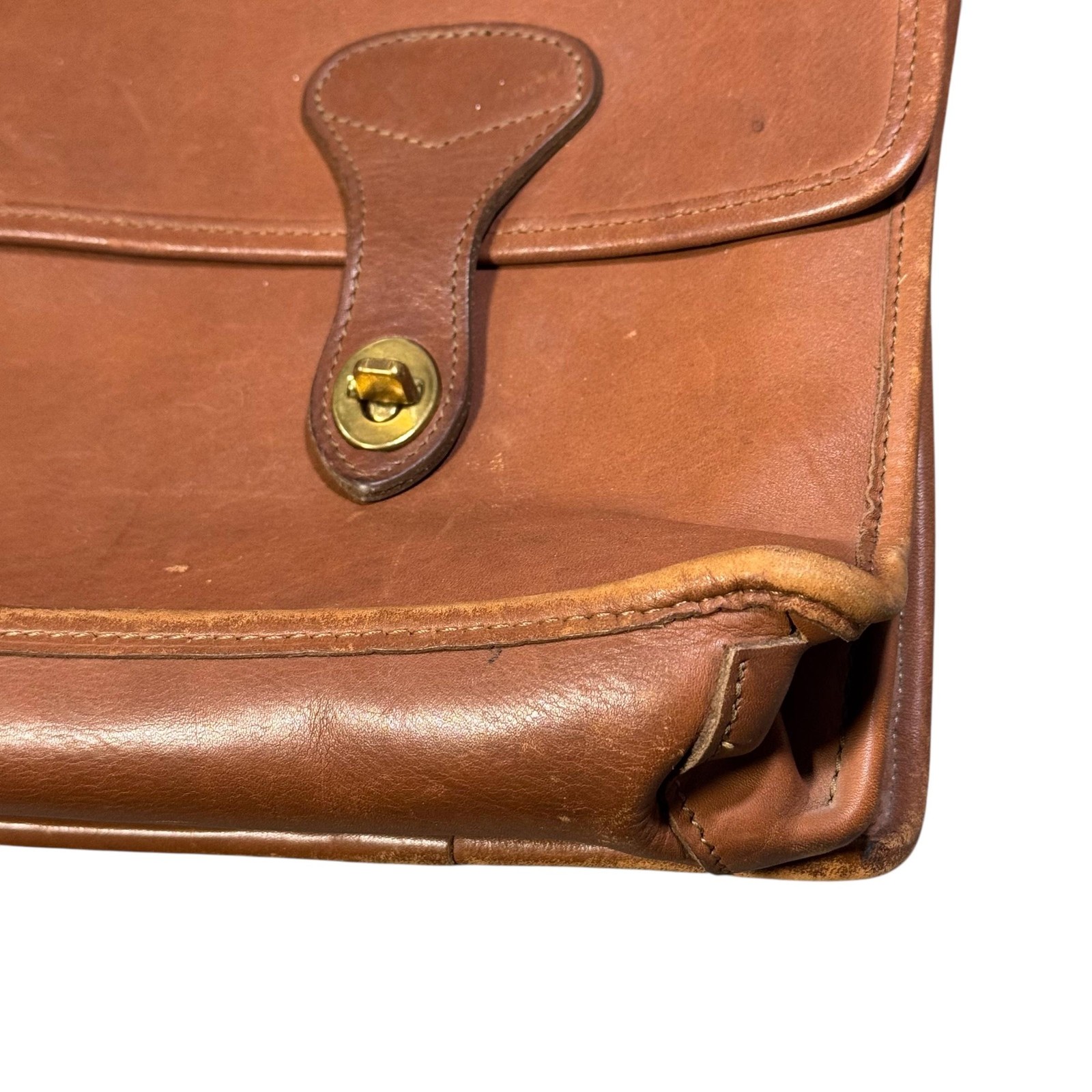 Jack Georges Leather Briefcase Bag Brown Top Handle Shoulder Laptop 16x11x5
