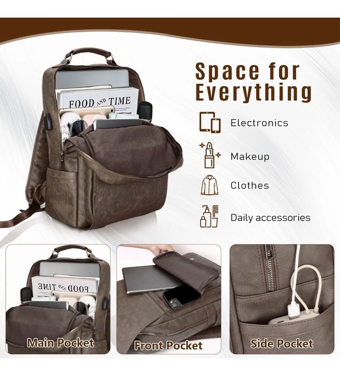 Laptop Backpack for Men Womne 15.6 Inch Waterproof Daily Purse Casual Carry On