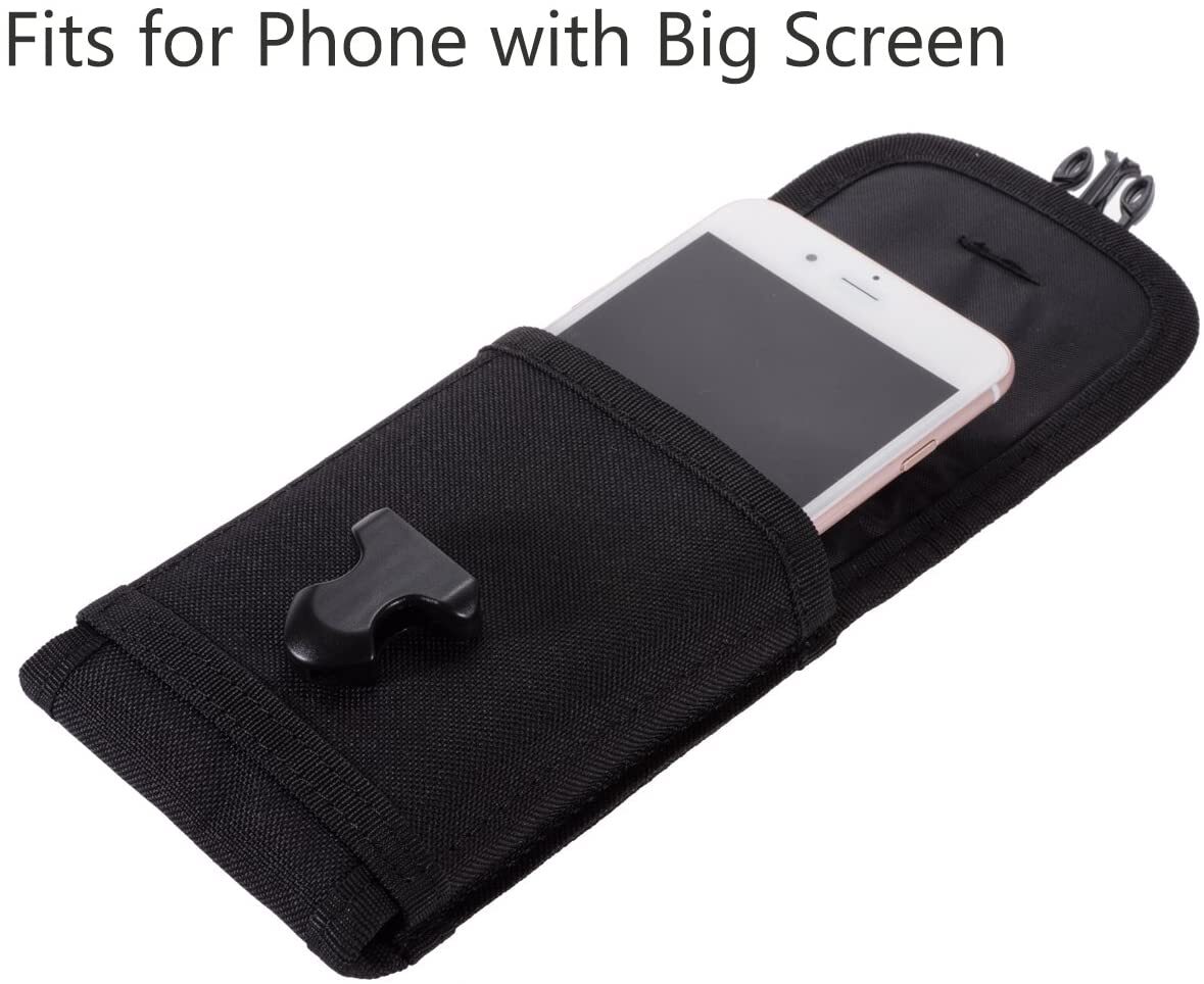 Tactical MOLLE Phone Pouch Compact Waist Clip-On Holster Smartphone Case Black