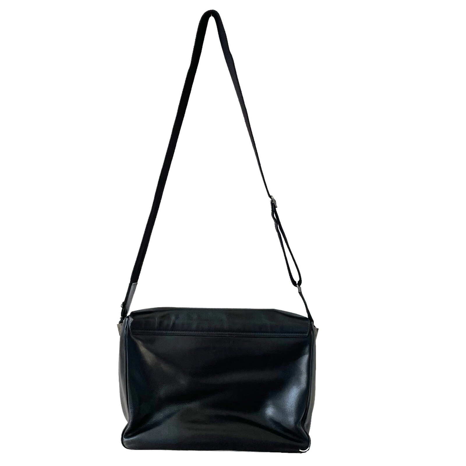 Givenchy Cowhide Leather Messenger Bag Black Designer Office AS IS DAMAGED READ
