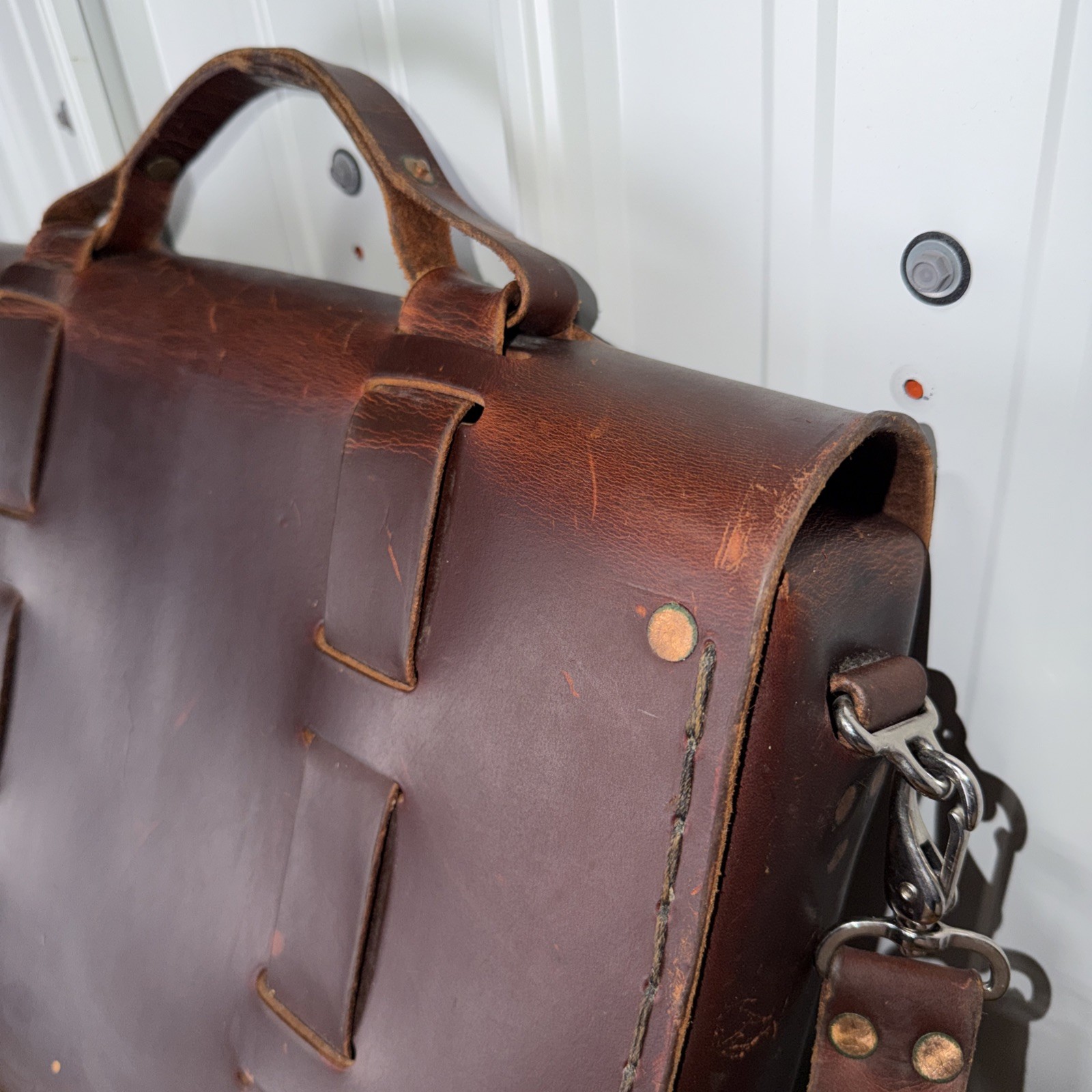 ColsenKeane Leather Satchel Bag In Crazy Horse