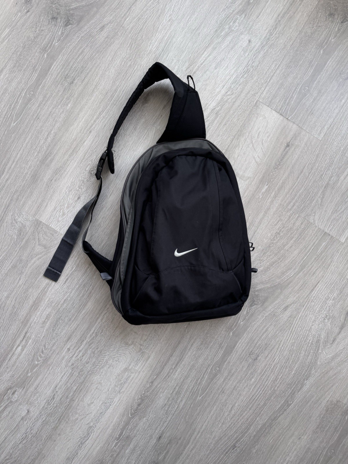 Vintage Nike 2000s Black Sling Bag Crossbody Backpack Swoosh Logo Very Rare