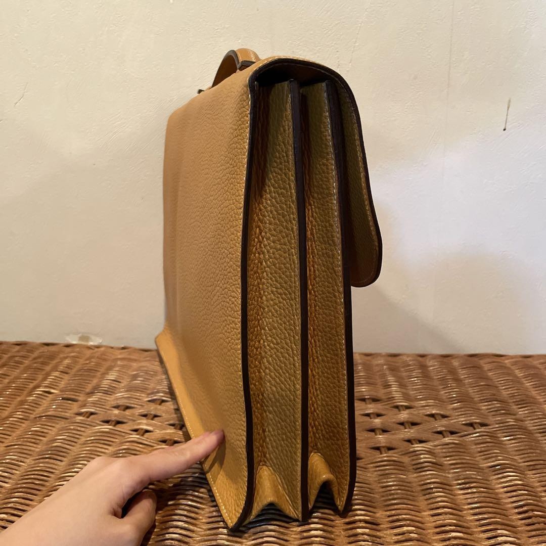 Hermes Sac A Depeche Briefcase Camel Leather 41x30x10cm Gold Hardware Accessary