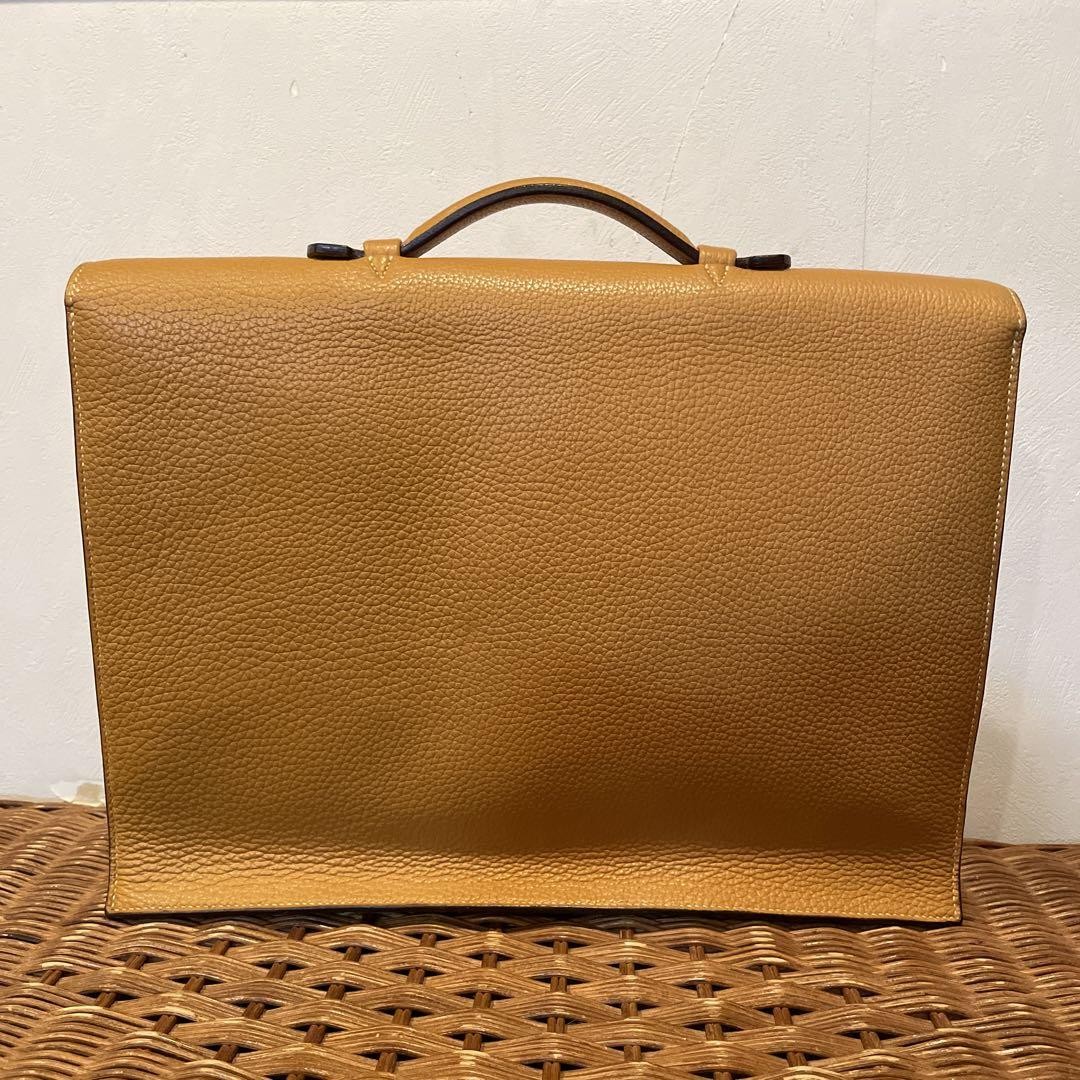Hermes Sac A Depeche Briefcase Camel Leather 41x30x10cm Gold Hardware Accessary